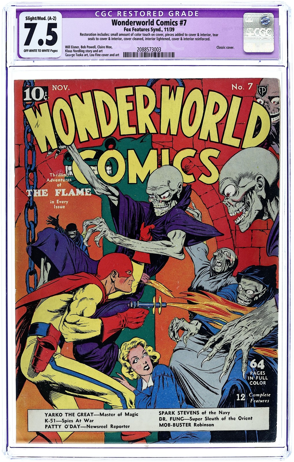 Wonderworld Comics #7 CGC 7.5 RESTORED 1939 2088573003 Wonderworld Comics #7 CGC 7.5 RESTORED 1939 2088573003