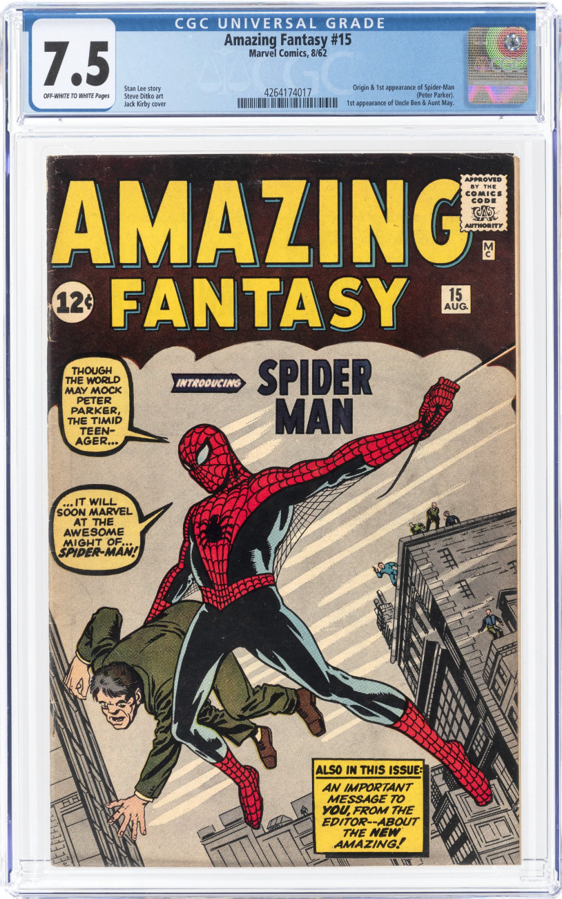 Amazing Fantasy #15 High Grade Silver Age 1st Spider-Man Marvel 1962 CGC 7.5 Amazing Fantasy #15 High Grade Silver Age 1st Spider-Man Marvel 1962 CGC 7.5
