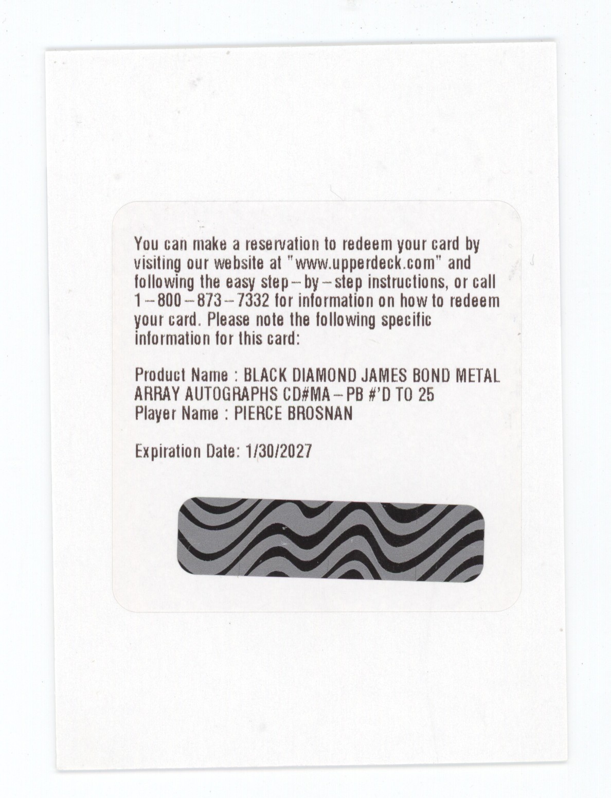 Pierce Brosnan 2024 Upper Deck Black Diamond James Bond Metal Auto /25 Q1887