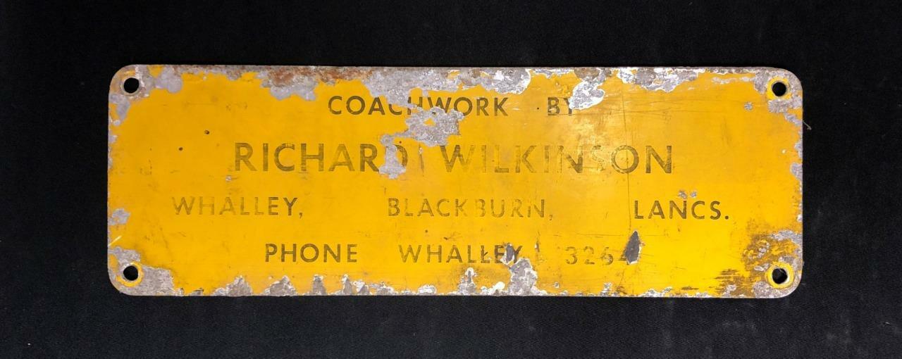 COACHWORK BY RICHARD WILKINSON WHALLEY BLACKBURN MOTOR VEHICLES BADGE EMBLEM COACHWORK BY RICHARD WILKINSON WHALLEY BLACKBURN MOTOR VEHICLES BADGE EMBLEM