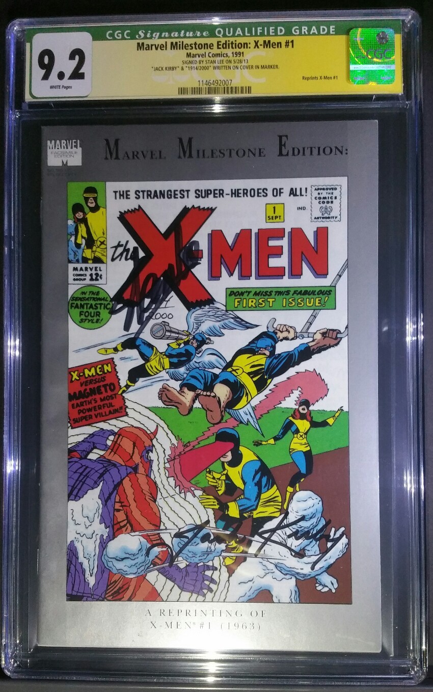 MARVEL MILESTONE X-MEN CGC SS 9.2 SIGNED BY STAN LEE & JACK KIRBY NUMBERED RARE MARVEL MILESTONE X-MEN CGC SS 9.2 SIGNED BY STAN LEE & JACK KIRBY NUMBERED RARE