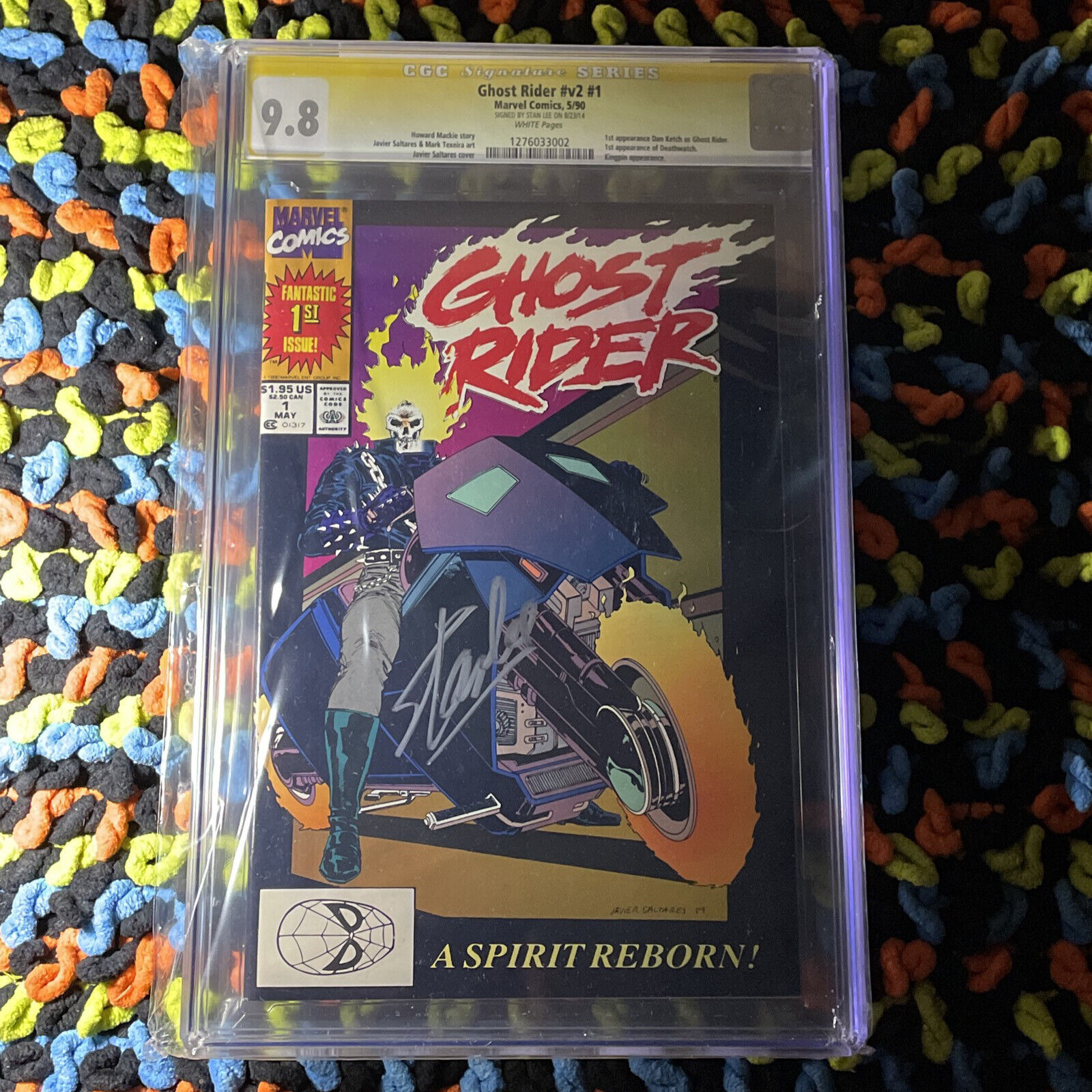 Ghost Rider v2 #1 CGC 9.8 WHITE Marvel 1990 Key 1st Danny Ketch, Stan Lee Sign