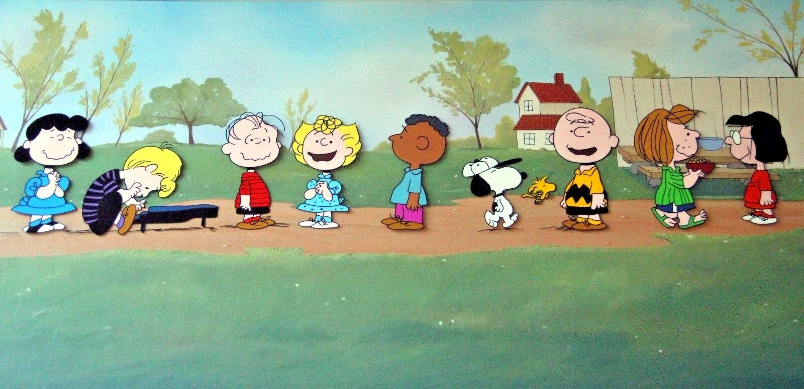 Peanuts 10 Characters Original Pan Publicity Cel (Bill Melendez Studios, 1970s)