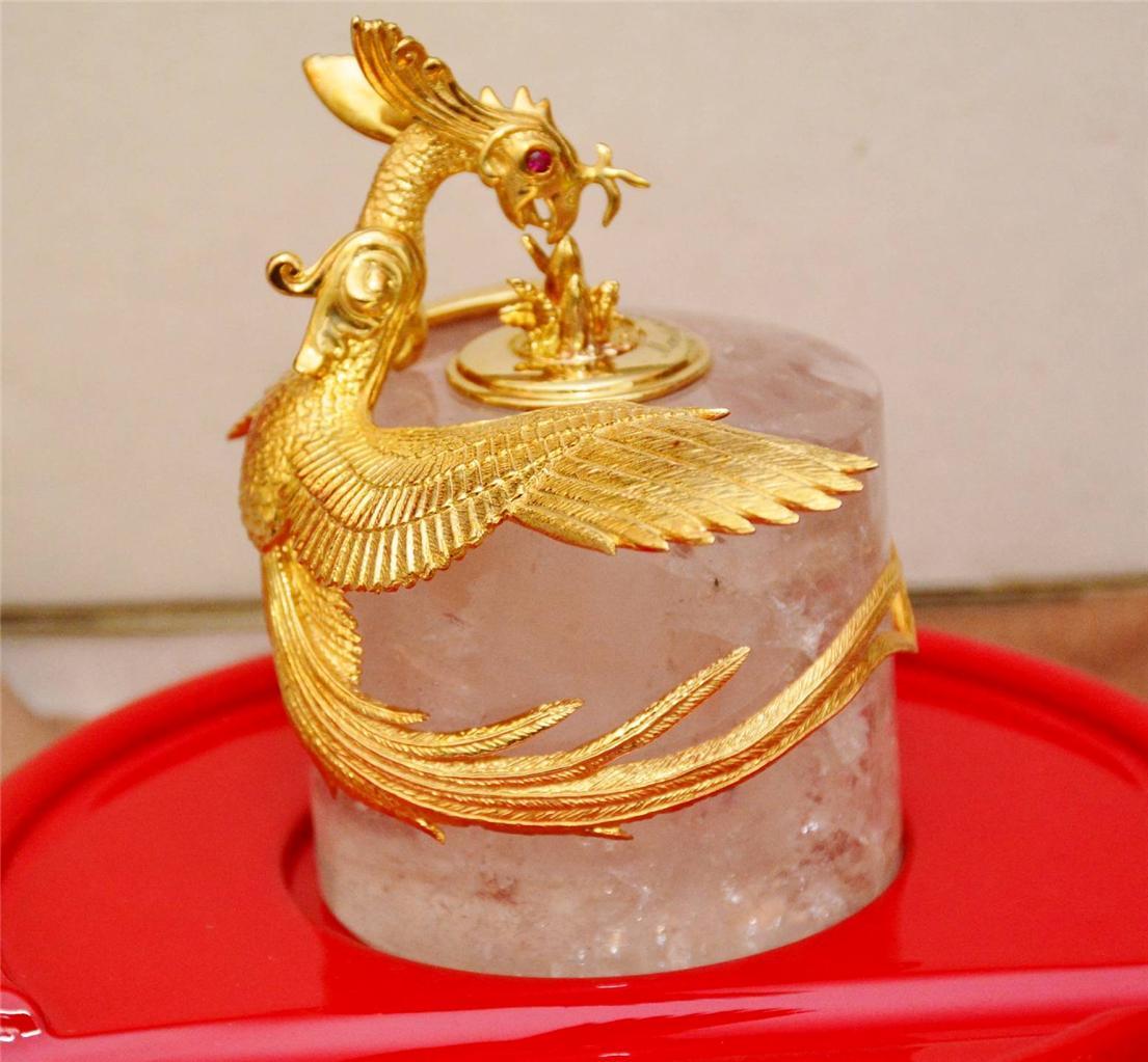 MONTEGRAPPA ETERNAL BIRD INK POT SOLID 18 KARAT GOLD VERY RARE # 18/50 BRAND NEW