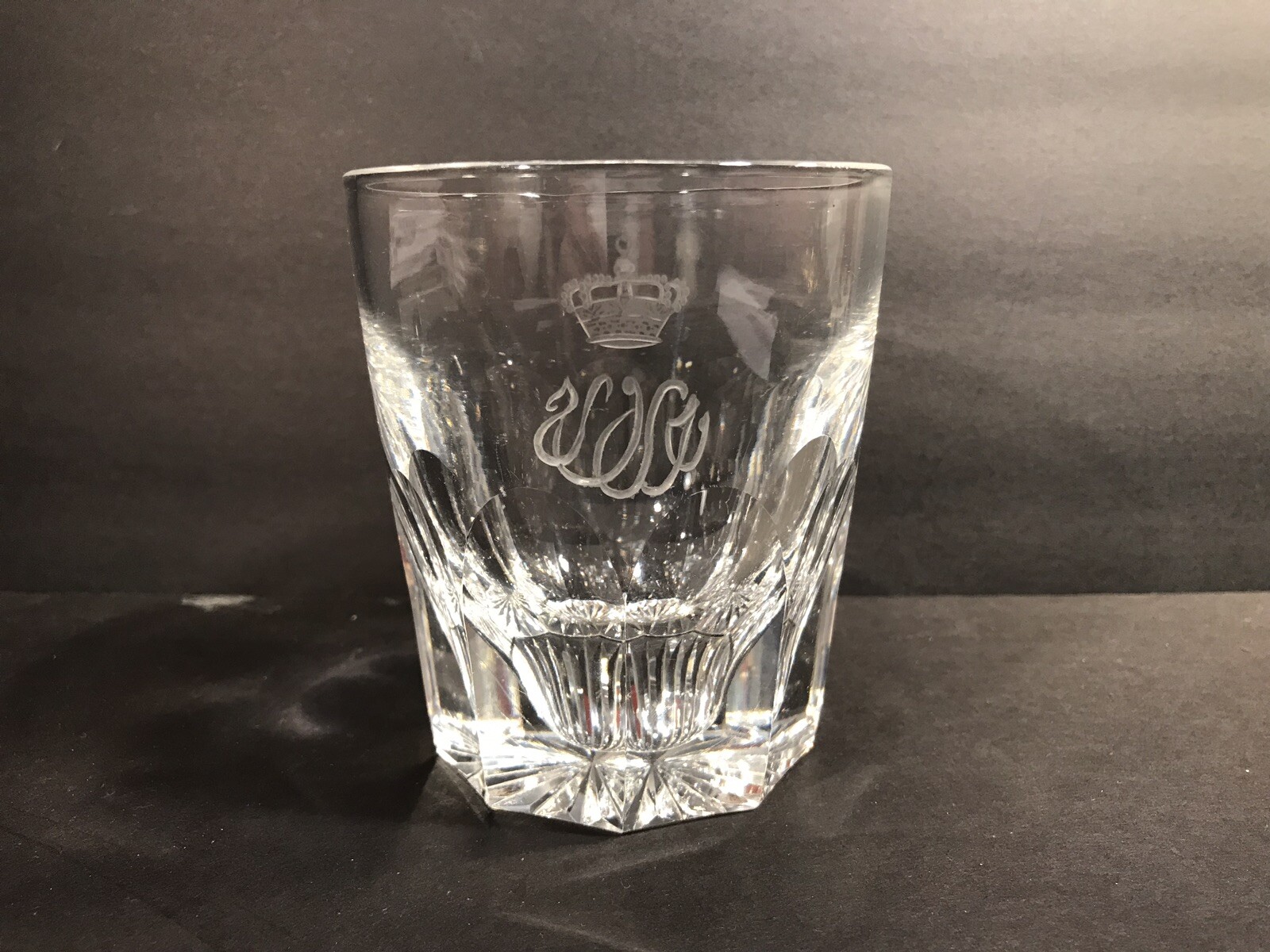 King Farouk 1 Crystal Cup/ Engraved Arabic Language/Royal Crown/ Stamped/Egypt King Farouk 1 Crystal Cup/ Engraved Arabic Language/Royal Crown/ Stamped/Egypt