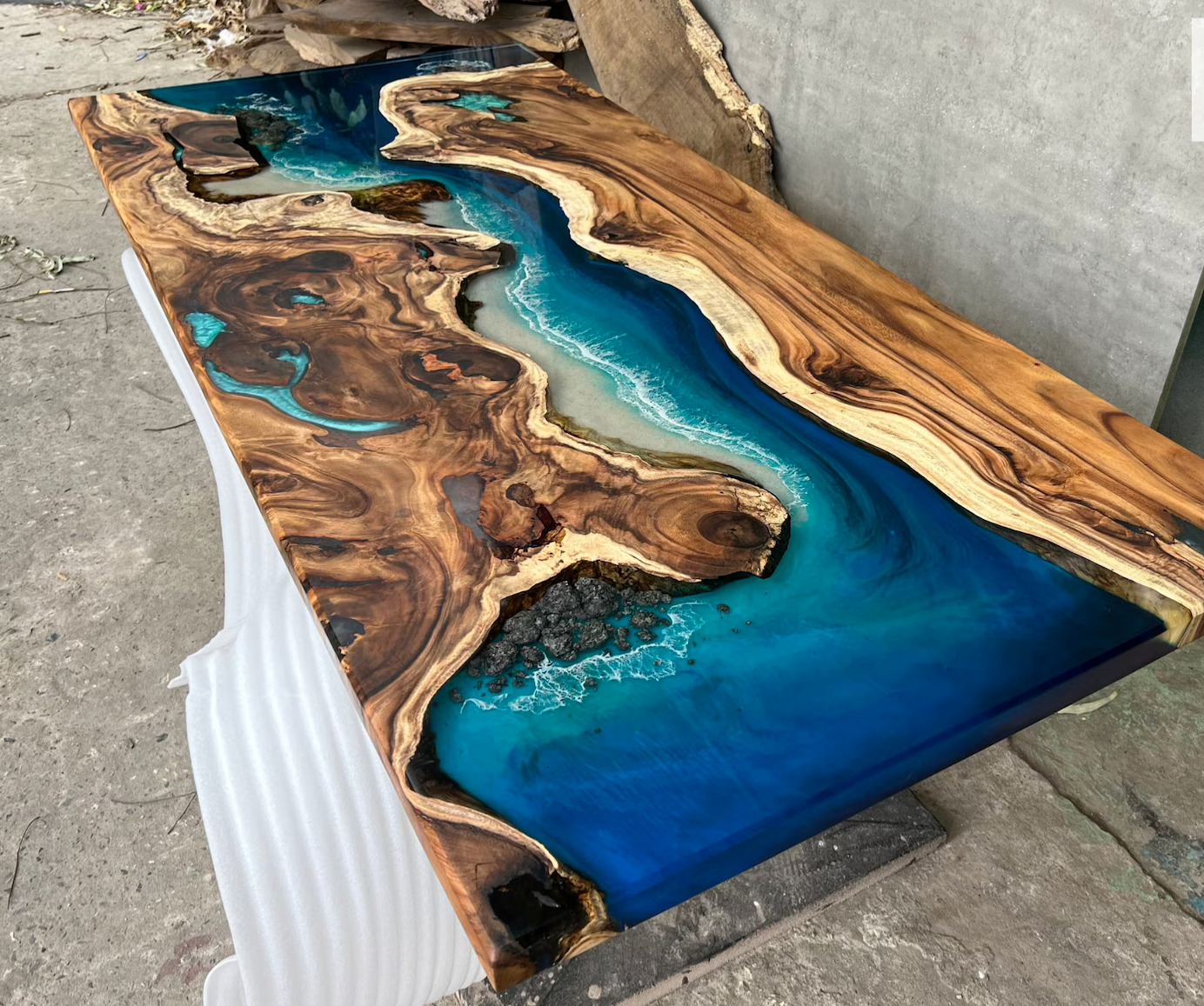 Ocean waves epoxy resin dining & Coffee table, Personalized Christmas Eve Gift