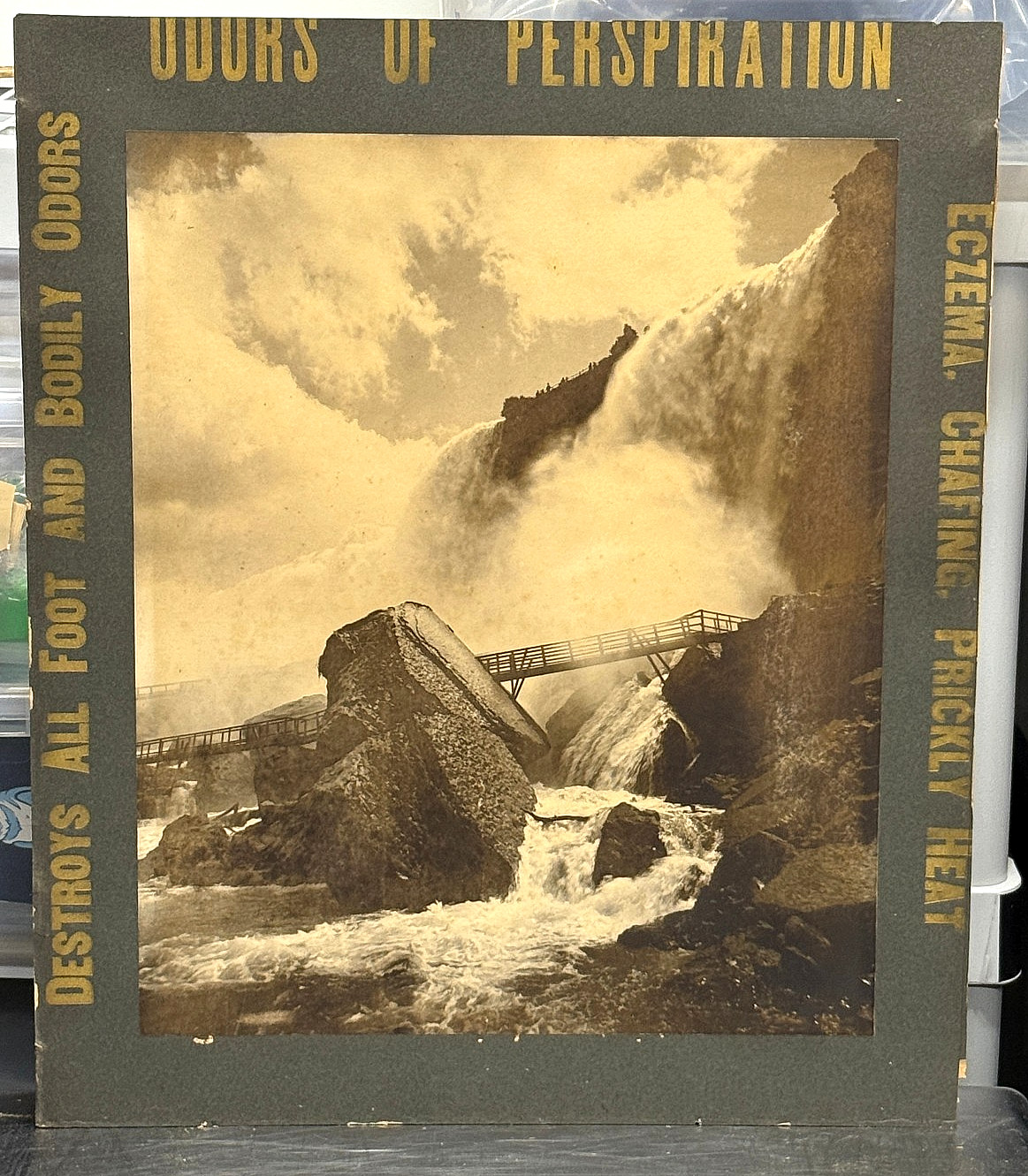 c 1880's RARE George Barker Niagara Falls NY Advertising Sign Medicine 20x24 c 1880's RARE George Barker Niagara Falls NY Advertising Sign Medicine 20x24