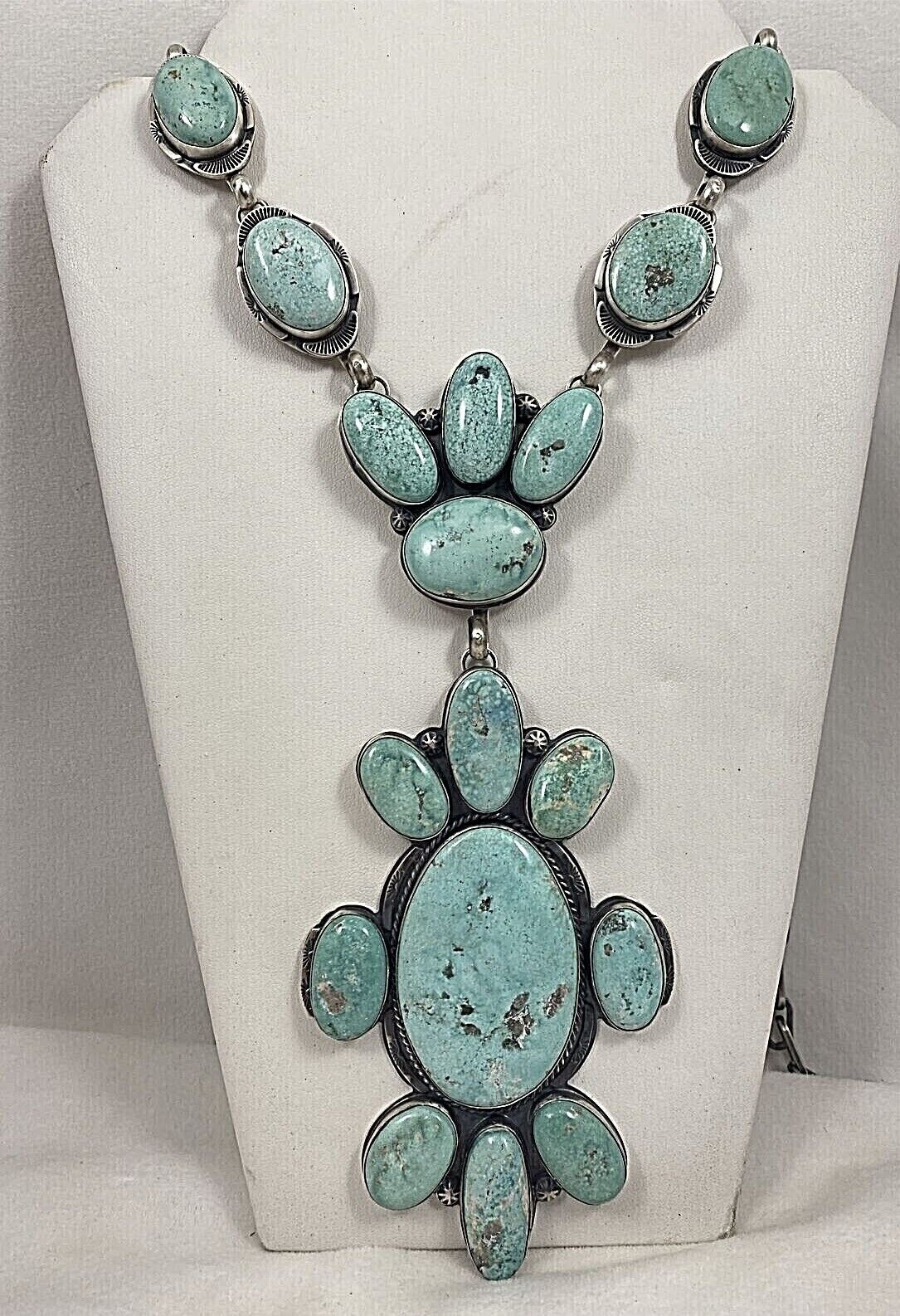 Navajo Sterling Silver Easter Blue Turquoise 34