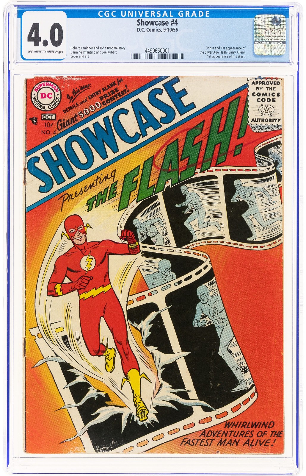 Showcase #4 CGC 4.0🔥1st Silver Age Flash🔥Grail 1956 Barry Allen R11 441 cm Showcase #4 CGC 4.0🔥1st Silver Age Flash🔥Grail 1956 Barry Allen R11 441 cm