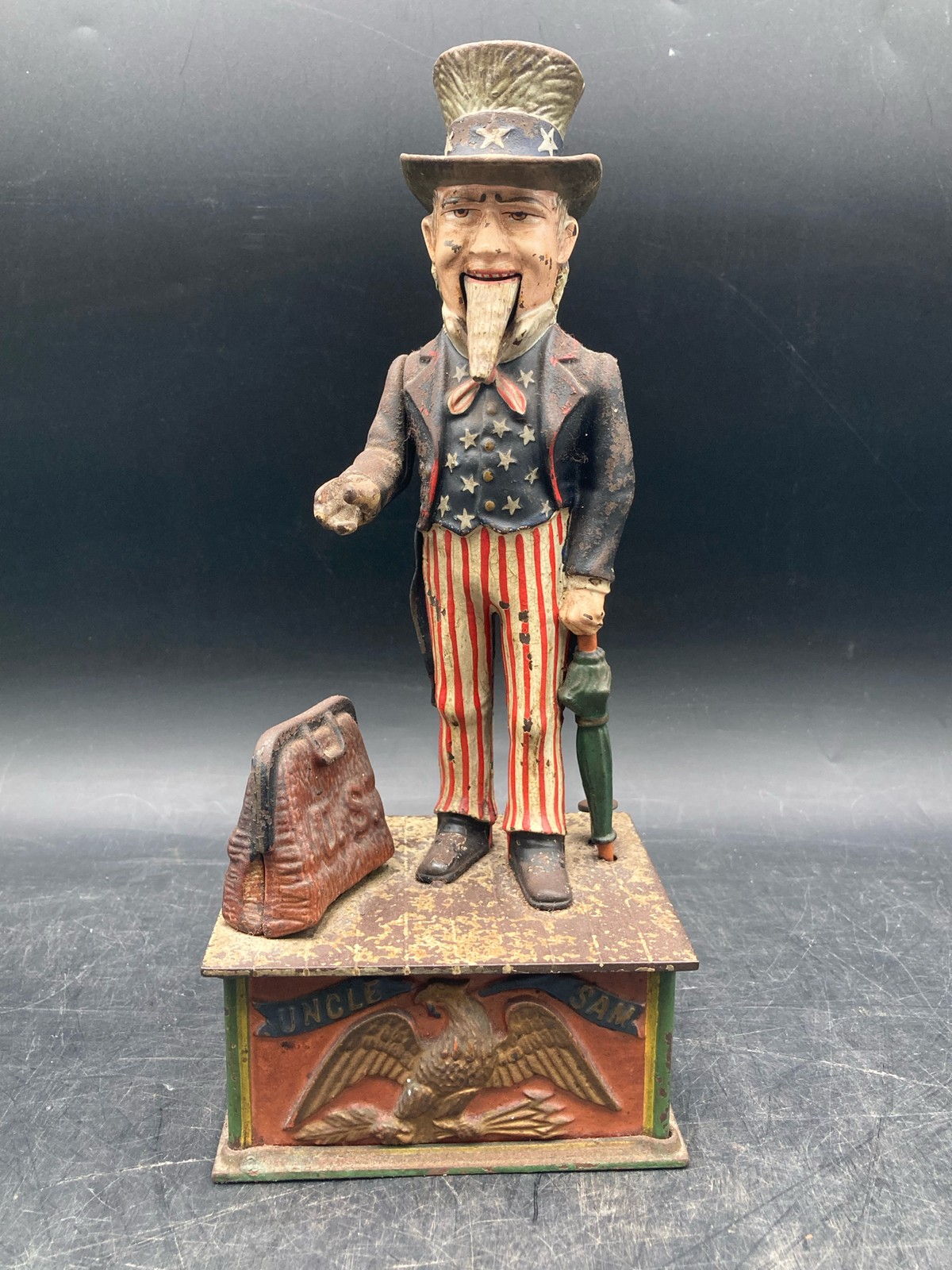 Antique Original 1886 Shepard Hardware Uncle Sam Mechanical Coin Bank Antique Original 1886 Shepard Hardware Uncle Sam Mechanical Coin Bank