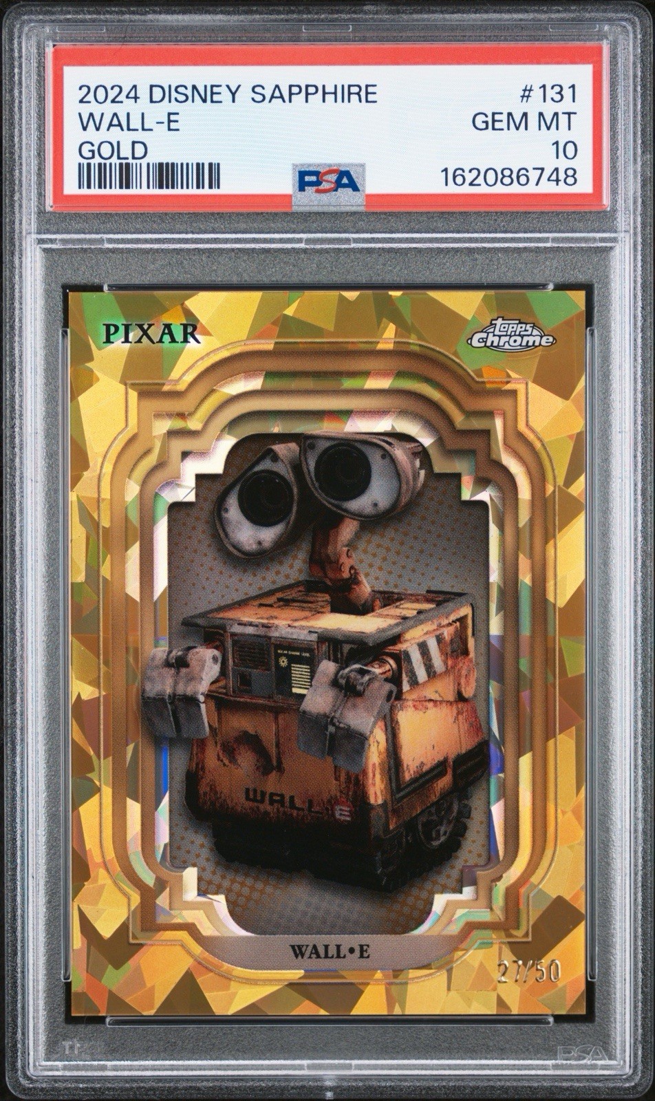 2024 Topps Chrome Disney Sapphire Wall-E Gold 27/50 PSA 10 Low Pop 2024 Topps Chrome Disney Sapphire Wall-E Gold 27/50 PSA 10 Low Pop