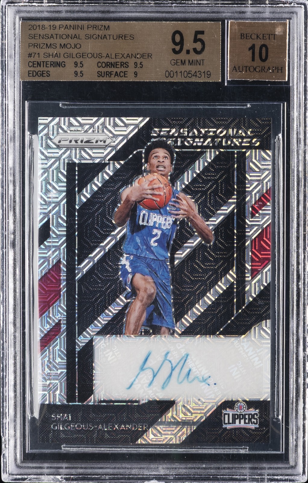 2018-19 PANINI PRIZM PRIZMS MOJO #71 SHAI GILGEOUS-ALEXANDER BGS 9.5