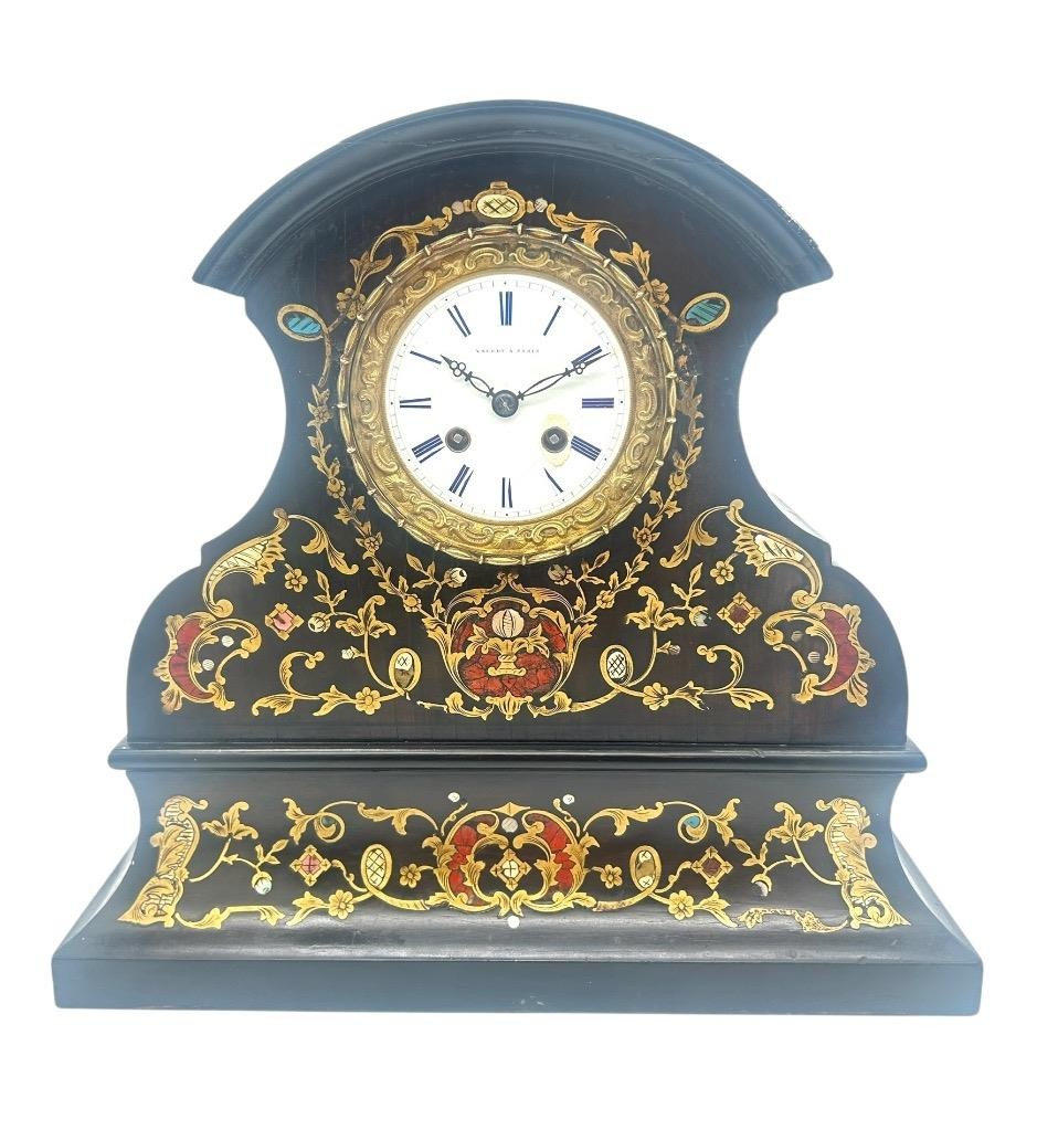 Exquisite Valery of Paris Boulle Mantel Clock – Circa 1860 Antique Mantle Clock Exquisite Valery of Paris Boulle Mantel Clock – Circa 1860 Antique Mantle Clock