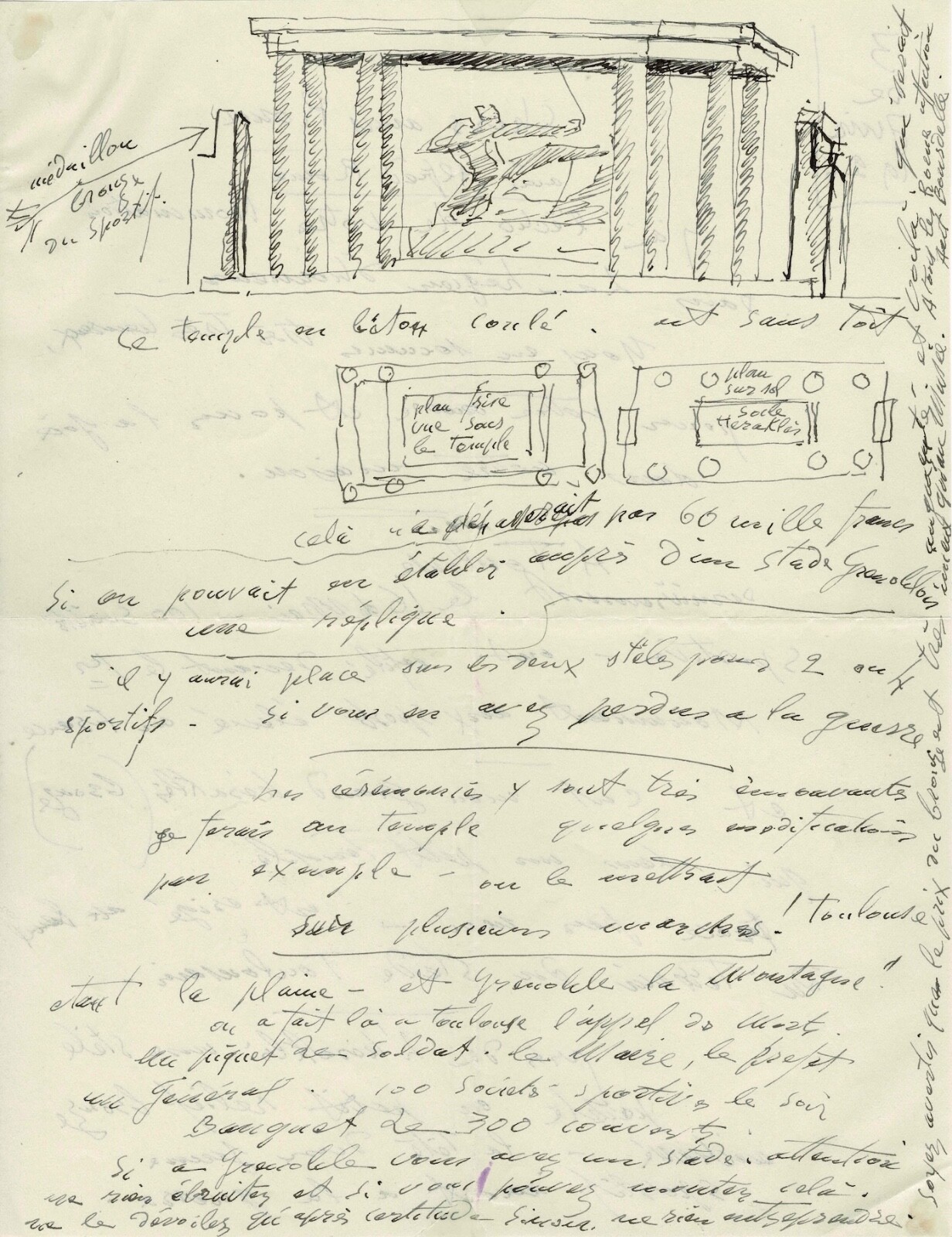 Antoine BOURDELLE - Signed Autograph Letter. Son Heracles archer of Toulouse.