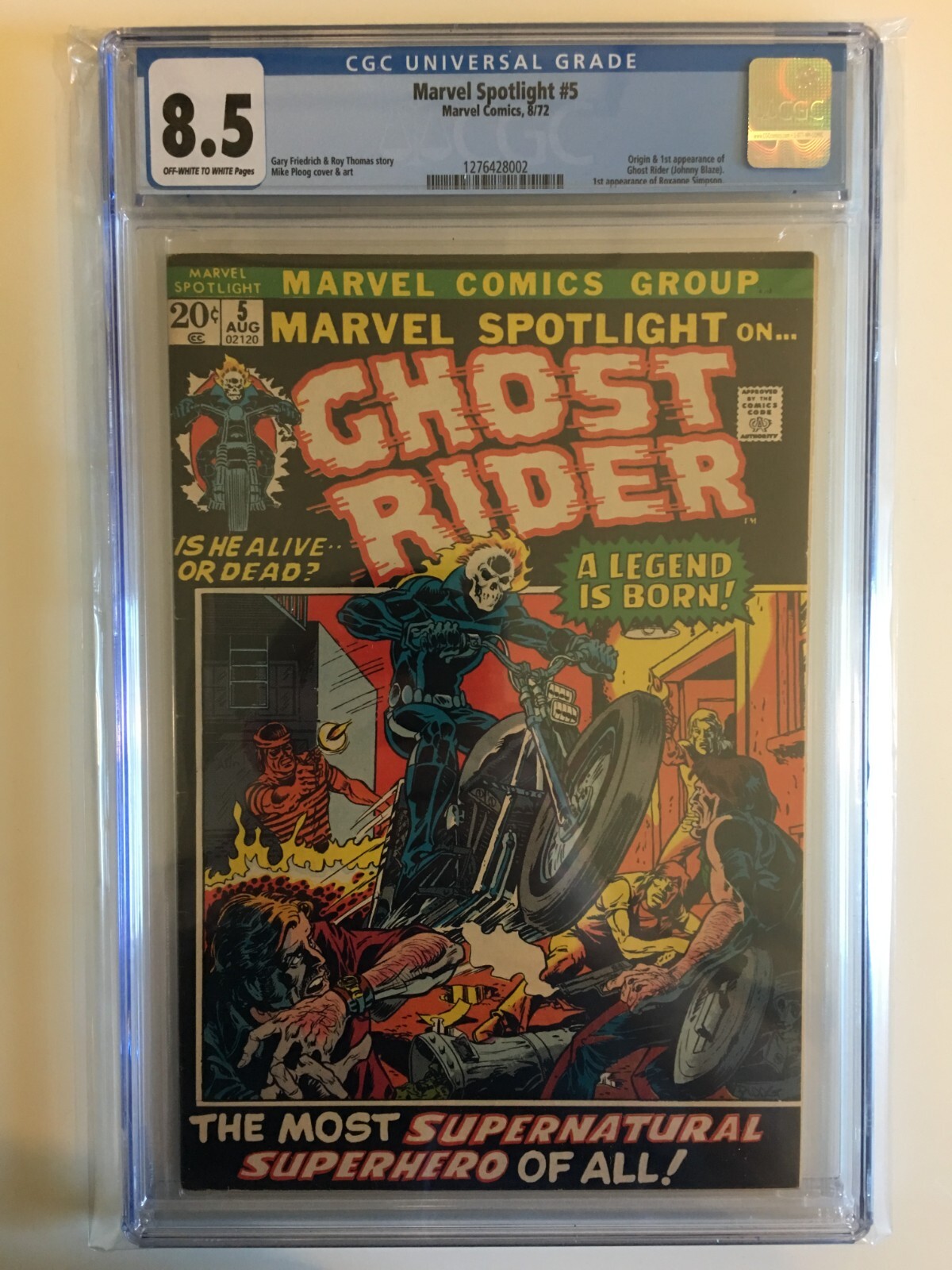 Marvel Spotlight #5 CGC 8.5 1972 1st app and origin Ghost Rider Marvel Spotlight #5 CGC 8.5 1972 1st app and origin Ghost Rider