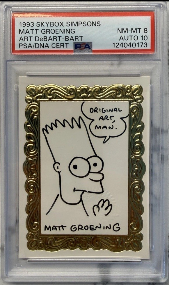 1993 Skybox The Simpsons Matt Groening Original Art DeBart PSA 10 Autograph 1993 Skybox The Simpsons Matt Groening Original Art DeBart PSA 10 Autograph