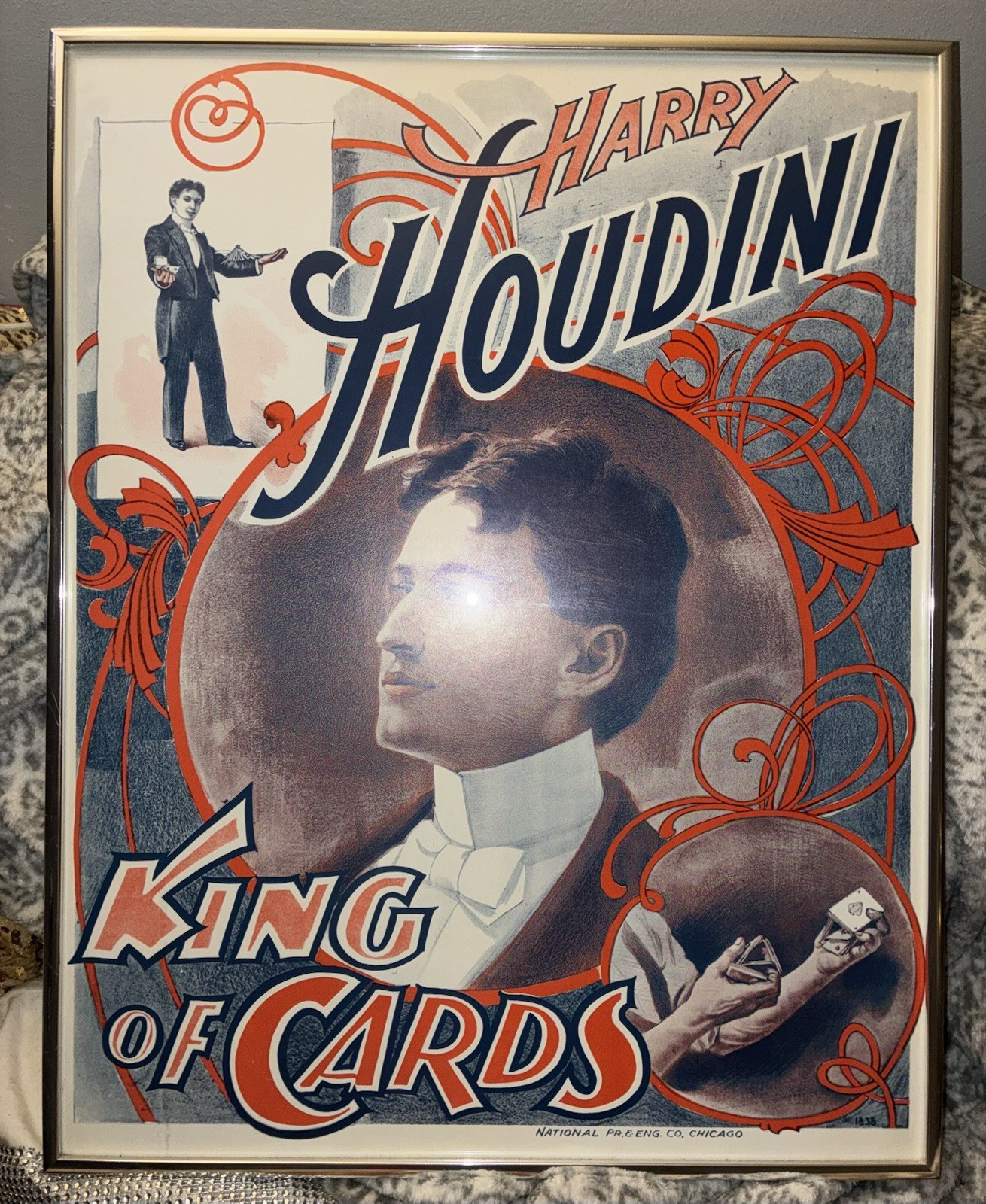 ORIGIONAL Vintage lithographic poster of Harry Houdini, ORIGIONAL Vintage lithographic poster of Harry Houdini,
