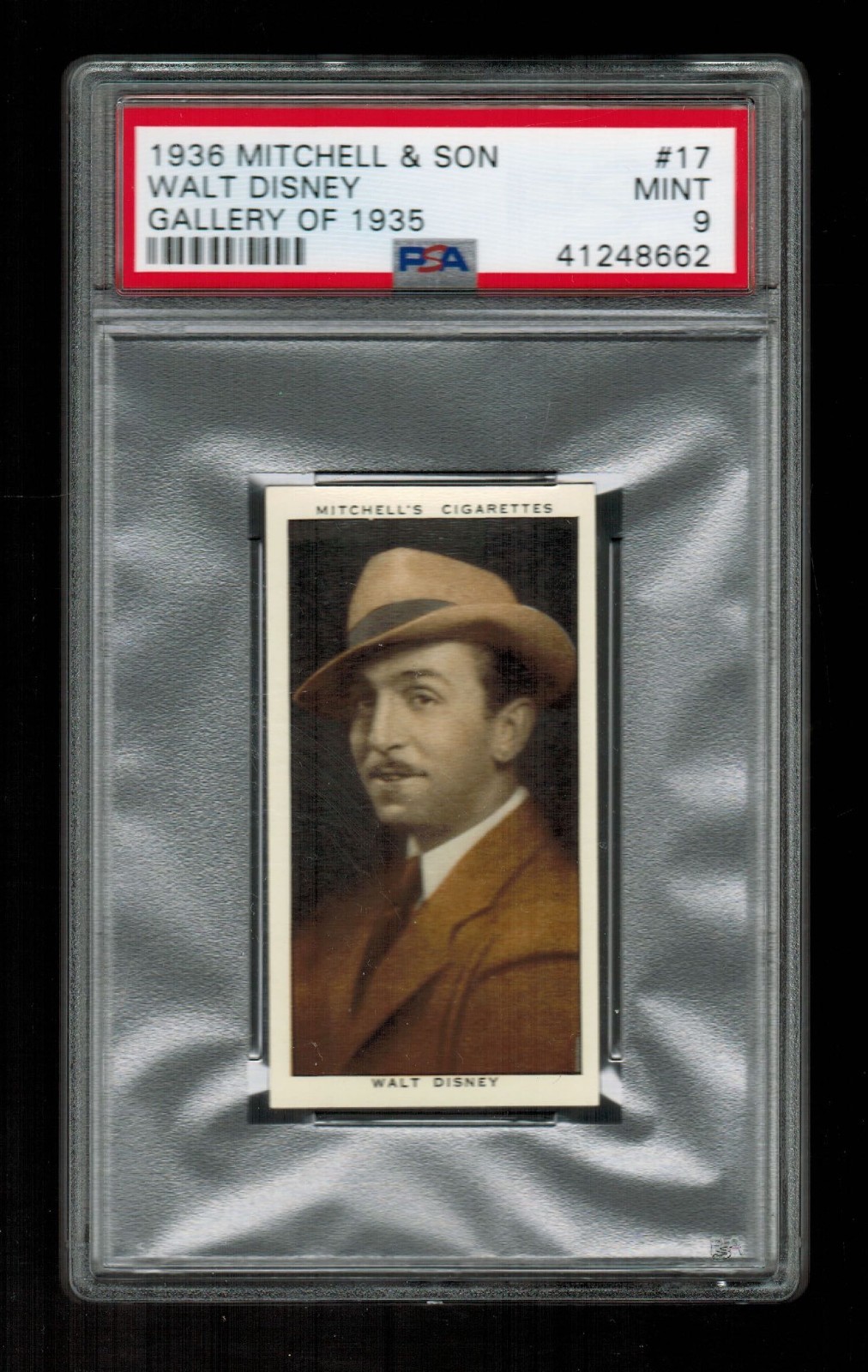 PSA 9 WALT DISNEY 1936 Mitchell Cigarette Tobacco Card #17 HIGHEST EVER GRADED PSA 9 WALT DISNEY 1936 Mitchell Cigarette Tobacco Card #17 HIGHEST EVER GRADED