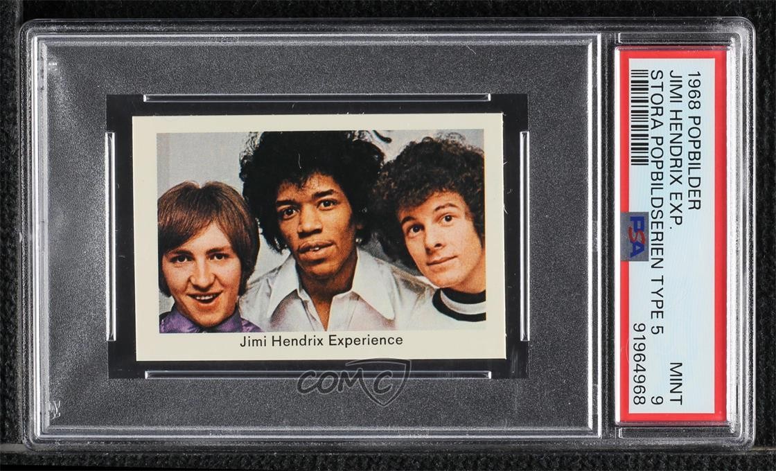 1966-68 Dutch Gum TV66-TV68 Popbilder Unnumbered Series Jimi Hendrix PSA 9 04le 1966-68 Dutch Gum TV66-TV68 Popbilder Unnumbered Series Jimi Hendrix PSA 9 04le