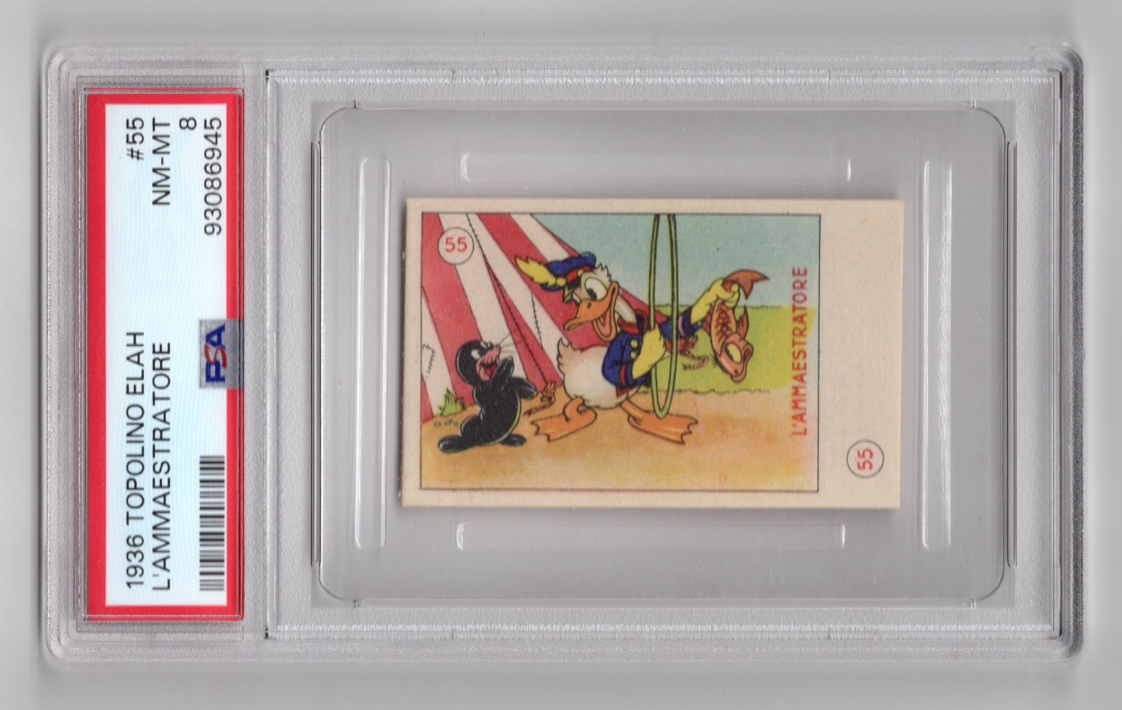 PSA 8 DONALD DUCK Training SEAL 1936 Topolino Disney Card #32 HIGHEST EVER 1/1 PSA 8 DONALD DUCK Training SEAL 1936 Topolino Disney Card #32 HIGHEST EVER 1/1