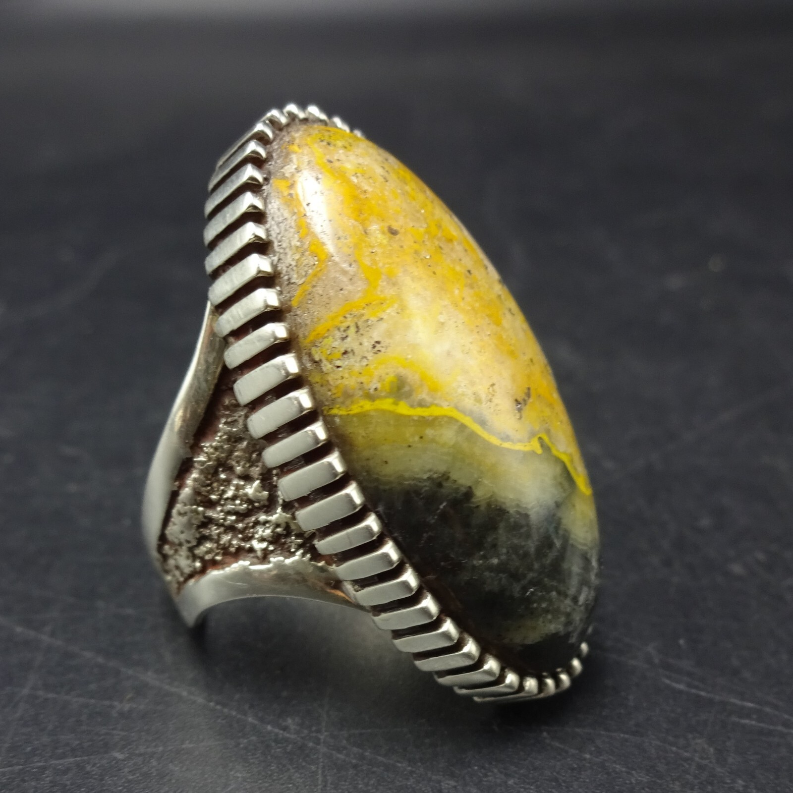 Indomitable TONEY MITCHELL Navajo BUMBLEBEE JASPER Sterling Silver RING size 9 Indomitable TONEY MITCHELL Navajo BUMBLEBEE JASPER Sterling Silver RING size 9