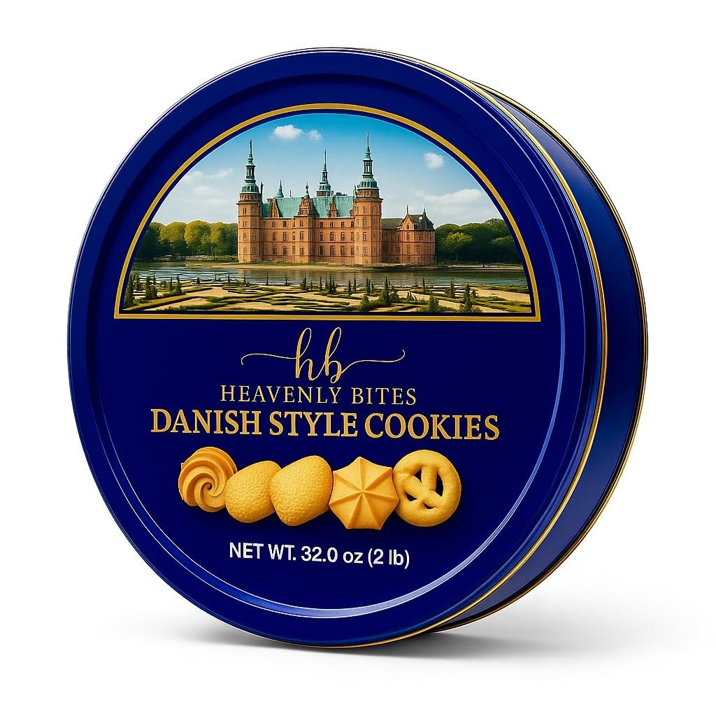 Danish Style Butter Cookies in Metal Tin - 32 Oz, 6 Pack - Gourmet Treats Danish Style Butter Cookies in Metal Tin - 32 Oz, 6 Pack - Gourmet Treats