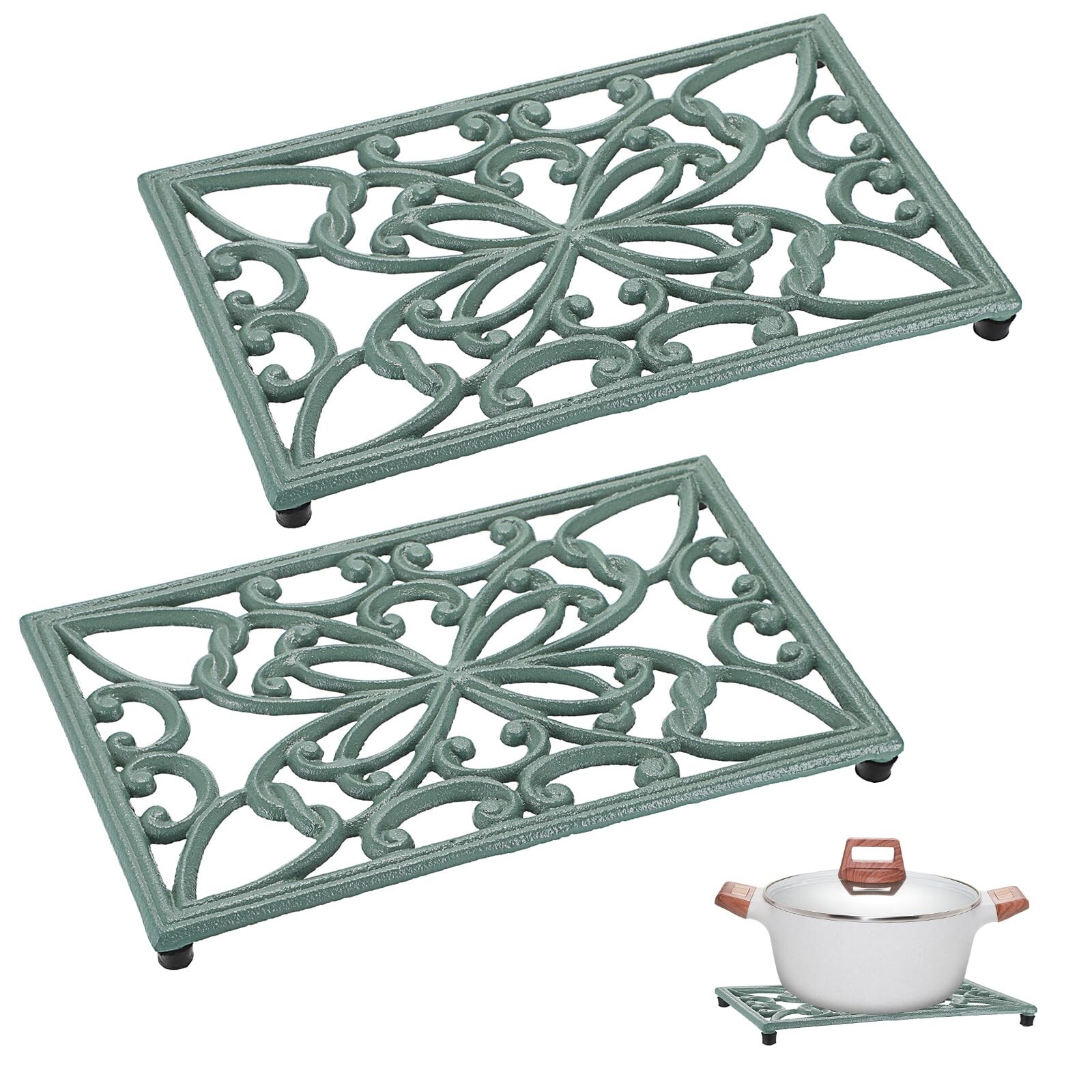 Sumnacon Cast Iron Trivet 2 Pack Iron Trivet for Hot Dishes Pots Pans Plates ... Sumnacon Cast Iron Trivet 2 Pack Iron Trivet for Hot Dishes Pots Pans Plates ...