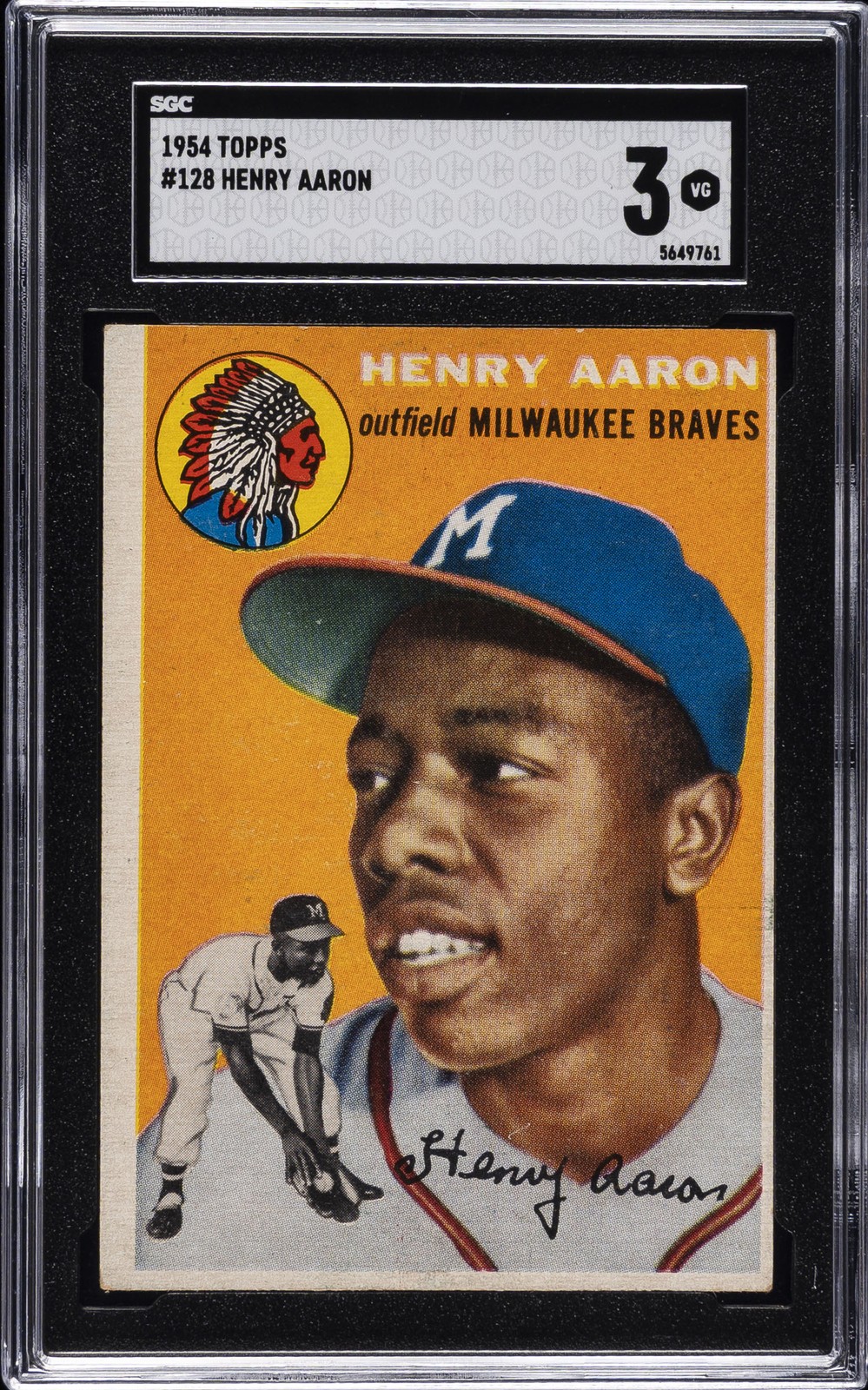 1954 TOPPS #128 HENRY AARON SGC 3