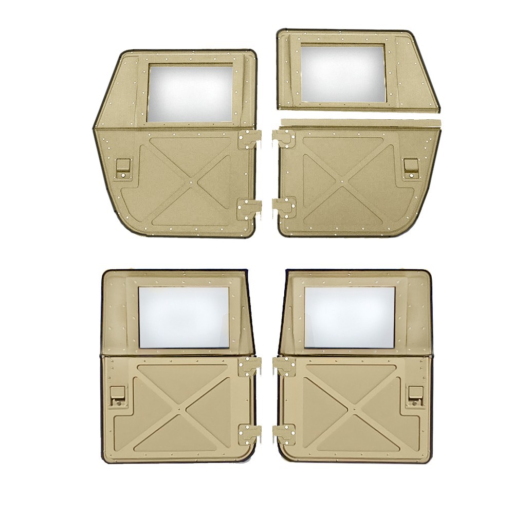 Military Tactical Split Doors - Tan- Set of 4- Hard X-Door, fits HUMVEE , USA Military Tactical Split Doors - Tan- Set of 4- Hard X-Door, fits HUMVEE , USA