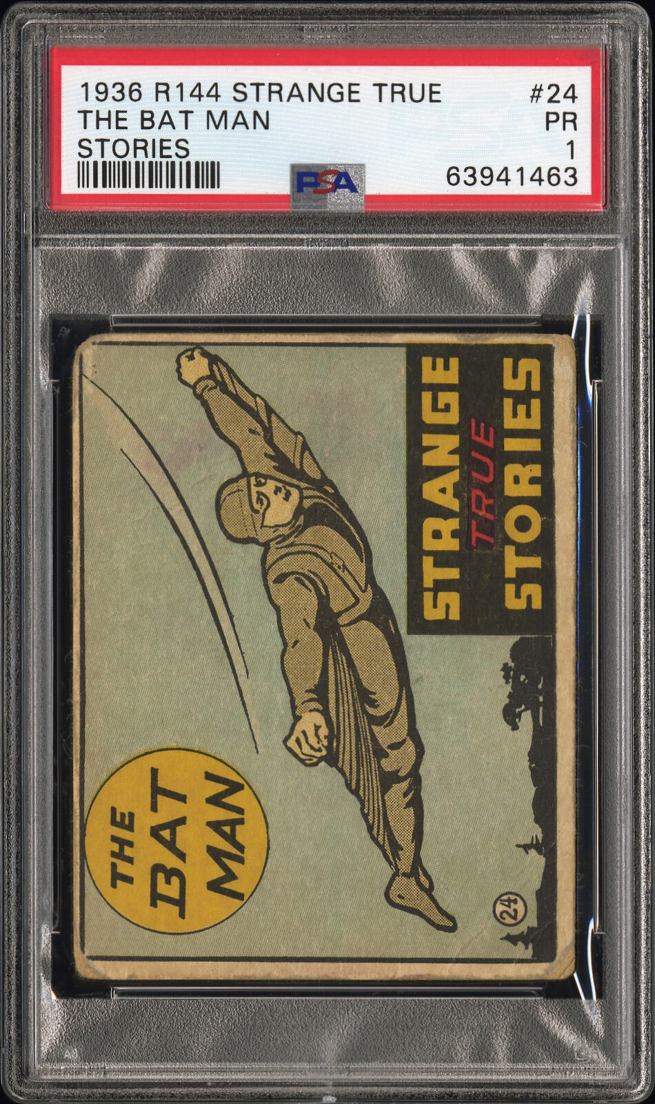 1936 R144 Strange True Stories #24 The Bat Man PSA 1 1936 R144 Strange True Stories #24 The Bat Man PSA 1