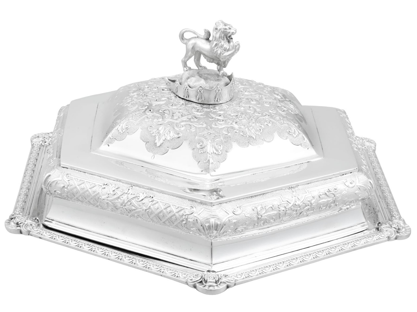 Antique Sterling Silver Covered Serving Dish by Robert Garrard II 1841 Antique Sterling Silver Covered Serving Dish by Robert Garrard II 1841