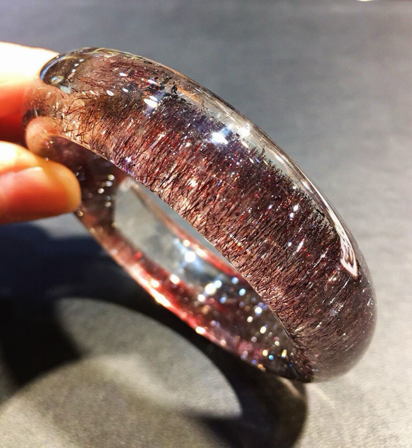54mm A+ Natural Purple hair Super Seven Quartz Crystal Woman Bracelet Decor gift 54mm A+ Natural Purple hair Super Seven Quartz Crystal Woman Bracelet Decor gift