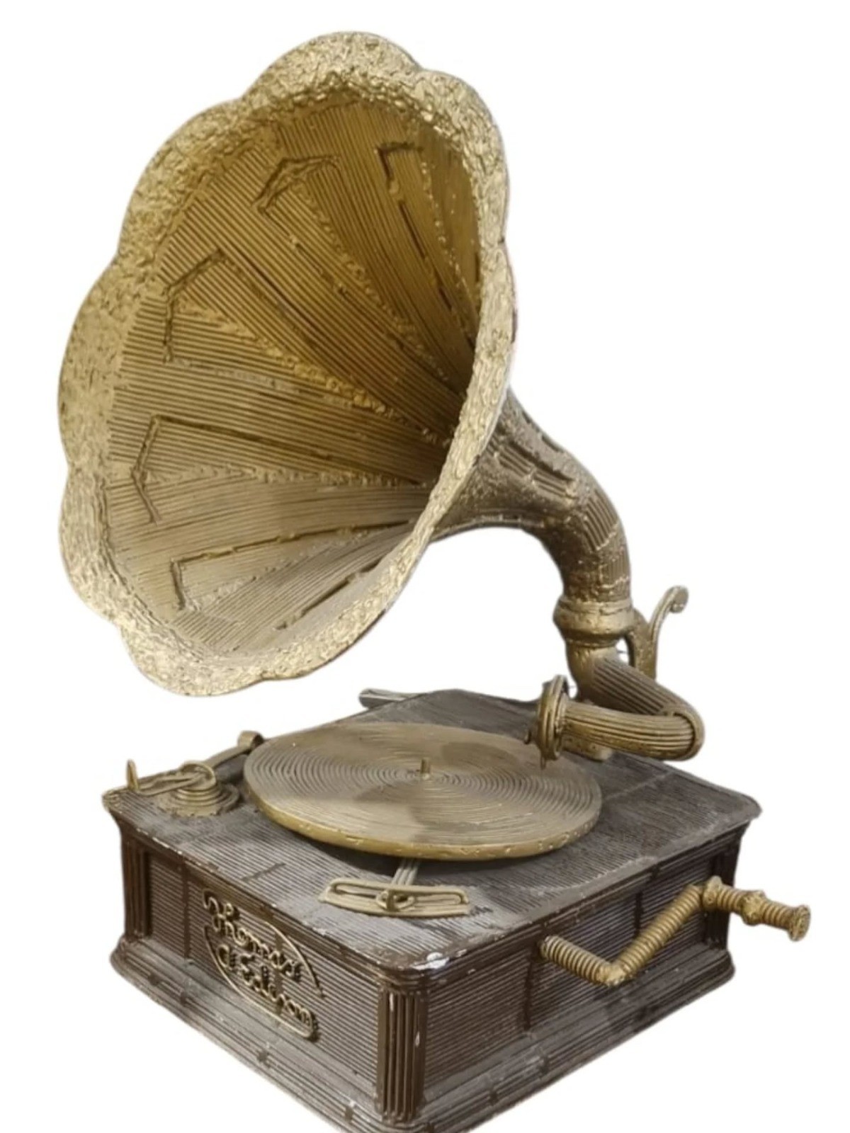 Rare bizarre REAL SIZE Thomas Alva Edison phonograph iron sculpture SEE MOVIE Rare bizarre REAL SIZE Thomas Alva Edison phonograph iron sculpture SEE MOVIE