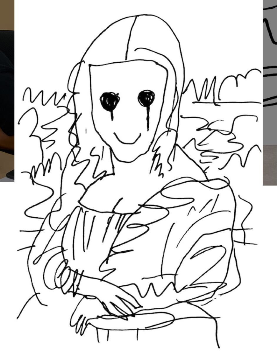madsaki Coffee Break Drawing of Mona Lisa_P Print madsaki Coffee Break Drawing of Mona Lisa_P Print