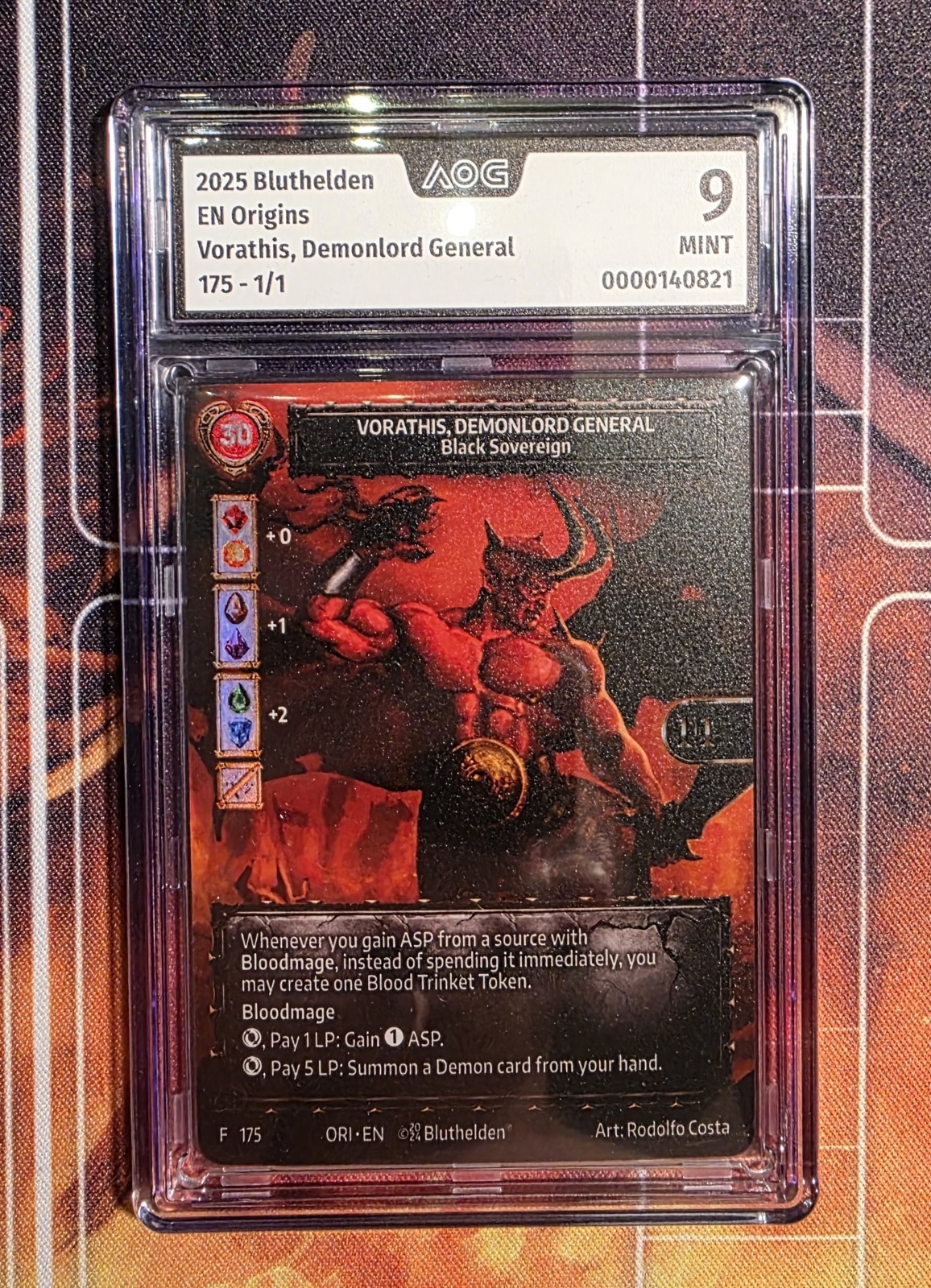 Blood Heroes Origin 1st / Vorathis, Demonlord General 1/1 (One Of A Kind) / AOG 9