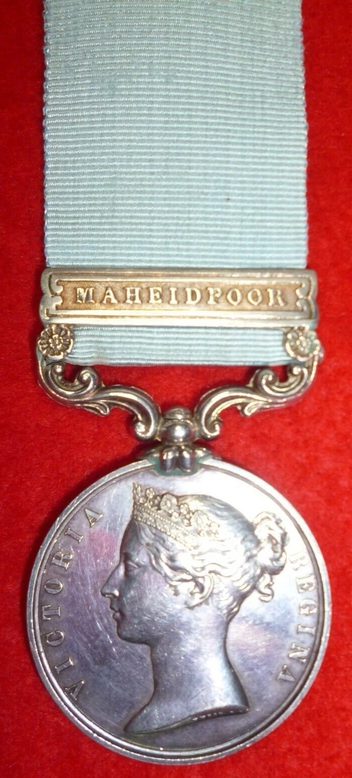 Army of India 1799-1826, clasp Maheidpoor to a Conductor McGill, Nizam's Service Army of India 1799-1826, clasp Maheidpoor to a Conductor McGill, Nizam's Service