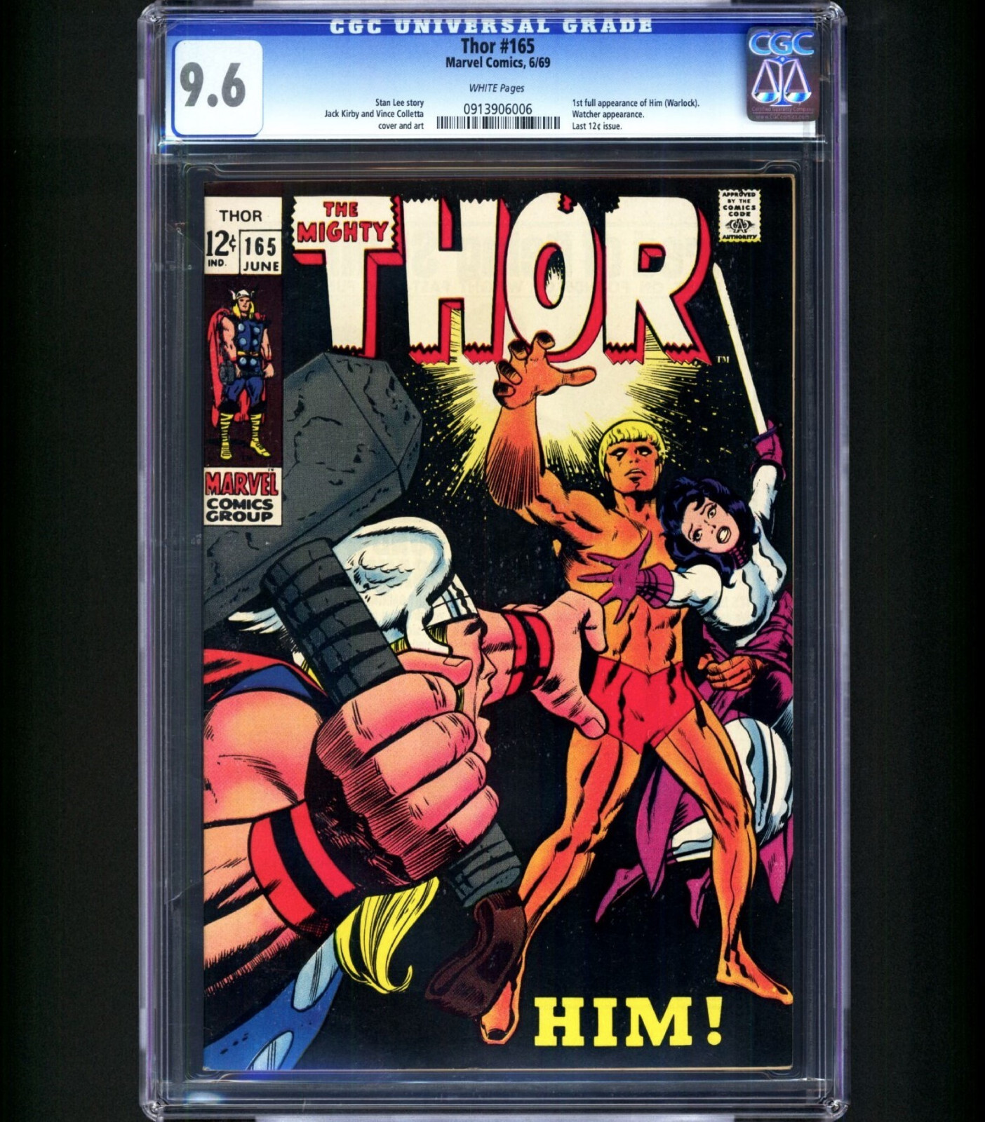 THOR #165 CGC 9.6 1st Warlock HIM 1969 Stan Lee Jack Kirby RARE WP Looks 9.8 NM
