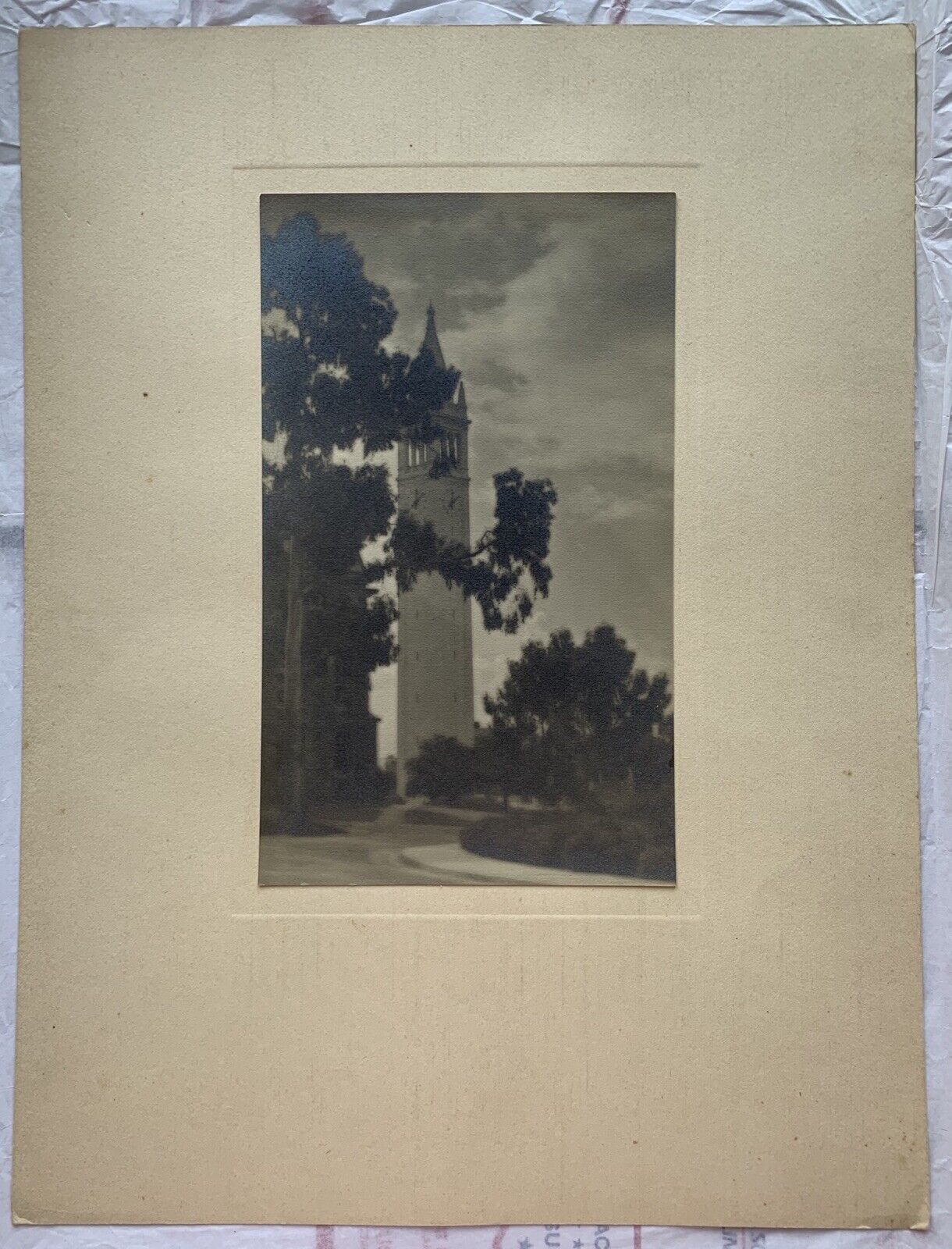 Orig. Pictorialist Photo UC Berkeley Campanile, Signed Hussey, Father’s Day Gift