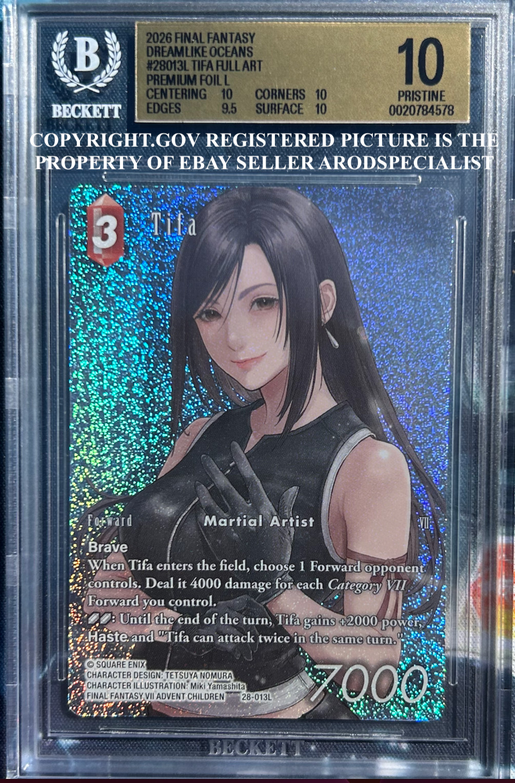 FINAL FANTASY TCG DREAMLIKE OCEANS FULL ART FOIL TIFA 28-013L BGS 10 PRISTINE