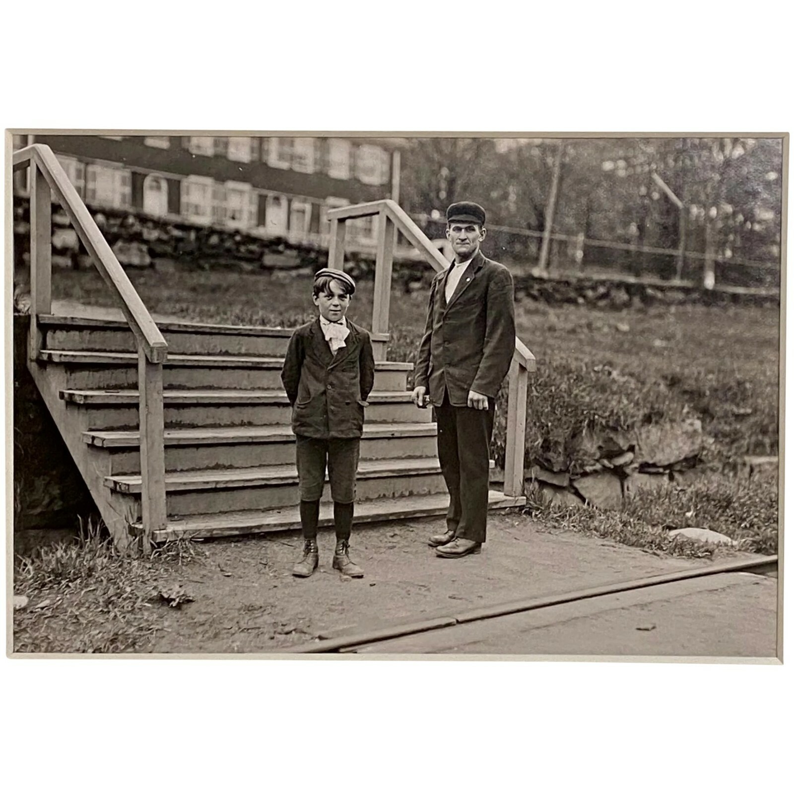 Lewis Hine Silver Print of NH Labor Conditions, Small Boy Works as Helper, 1909 Lewis Hine Silver Print of NH Labor Conditions, Small Boy Works as Helper, 1909