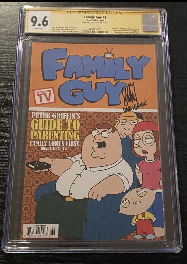 Family Guy #2 CGC SS 9.6 SIGNED SETH GREEN Signature VOICE ACTOR American Dad