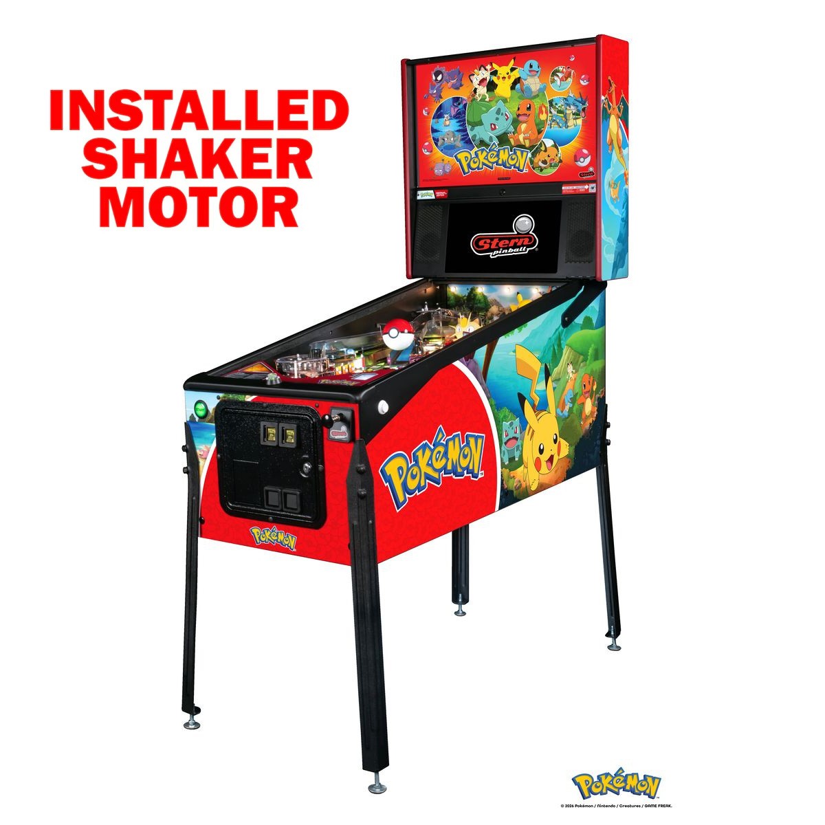 Stern Pokémon Premium Pinball Machine with Installed Shaker Motor