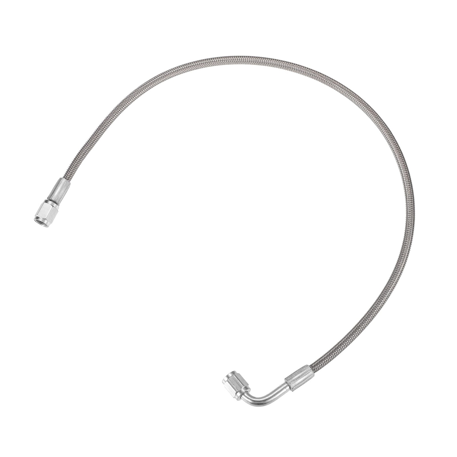 VekAuto AN3 Braided Steel Turbo Oil Feed Line 90 Degree to Straight Hose End,...