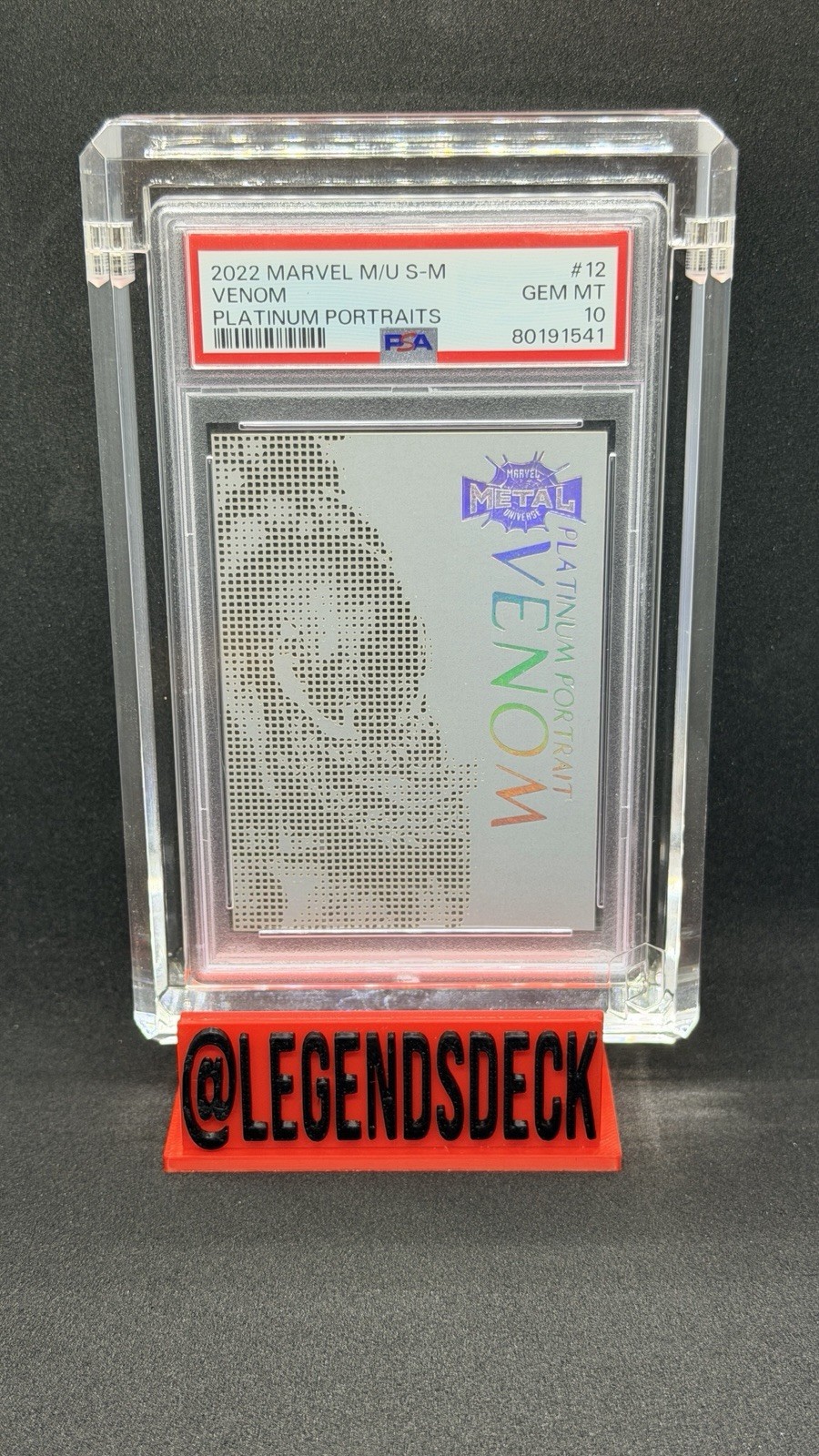 2022 Marvel Metal Venom Platinum Portraits PSA 10 #12 SSP Clean