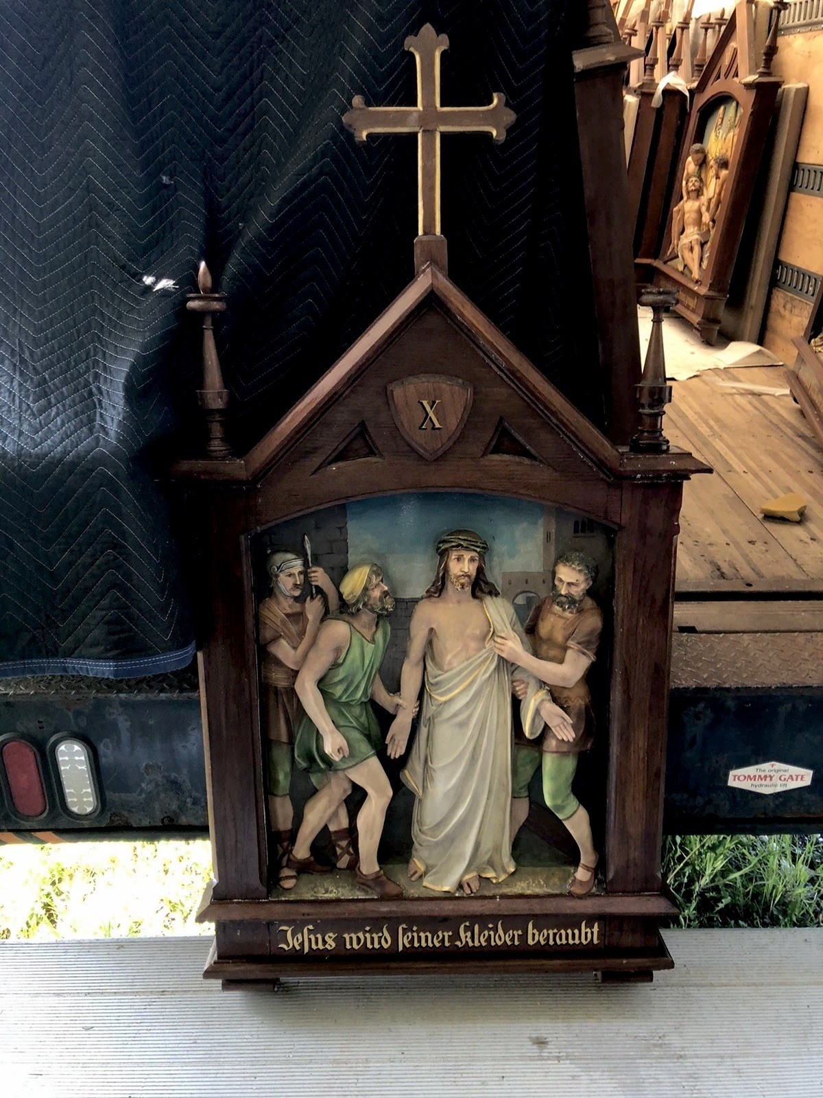 Catholic Church Stations Of The Cross Plaster And Walnut