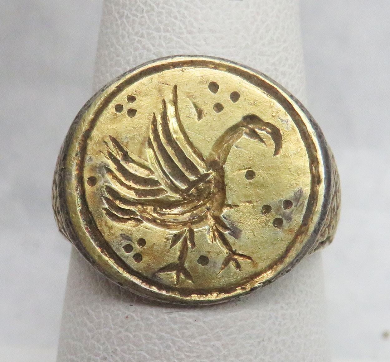 RARE 14th-15th century SILVER MEDIEVAL STORK SIGNET RING COA RARE 14th-15th century SILVER MEDIEVAL STORK SIGNET RING COA