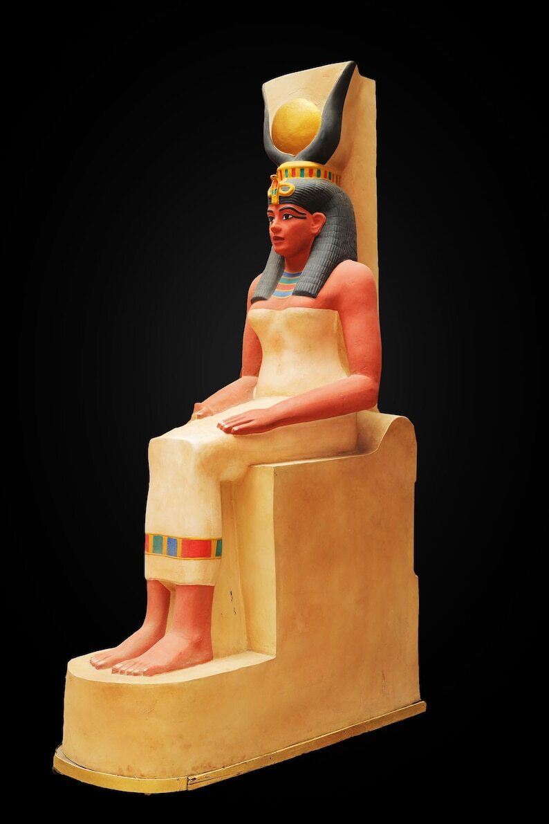 Very Large statue of Egyptian Goddess ISIS wearing sun disk Very Large statue of Egyptian Goddess ISIS wearing sun disk