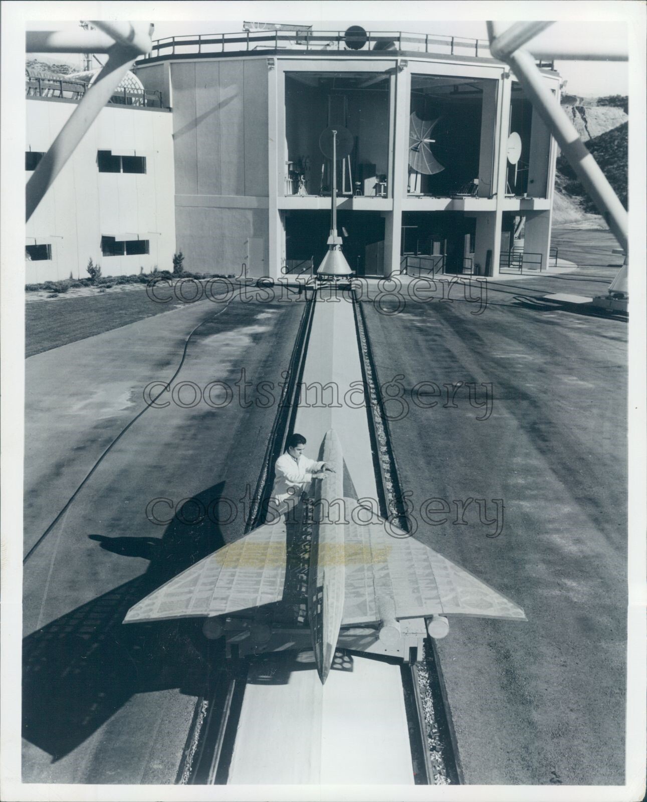 1966 Press Photo Model of Lockheed SST Plane Testing