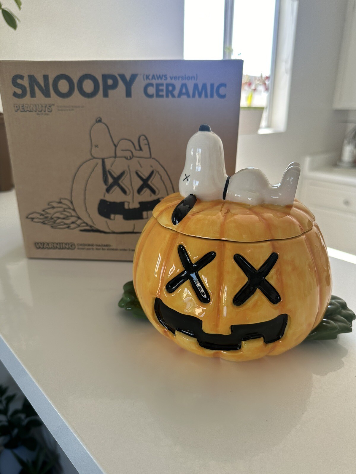 Kaws Snoopy Pumpkin Ceramic Sculpture OriginalFake Edition of 500