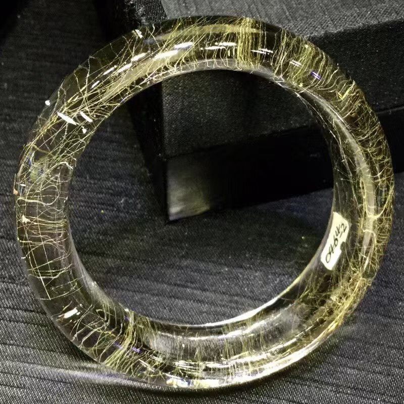 54mm A++ Natural Gold Rutilated Hair Quartz Crystal Woman Bracelet Decor gift 54mm A++ Natural Gold Rutilated Hair Quartz Crystal Woman Bracelet Decor gift